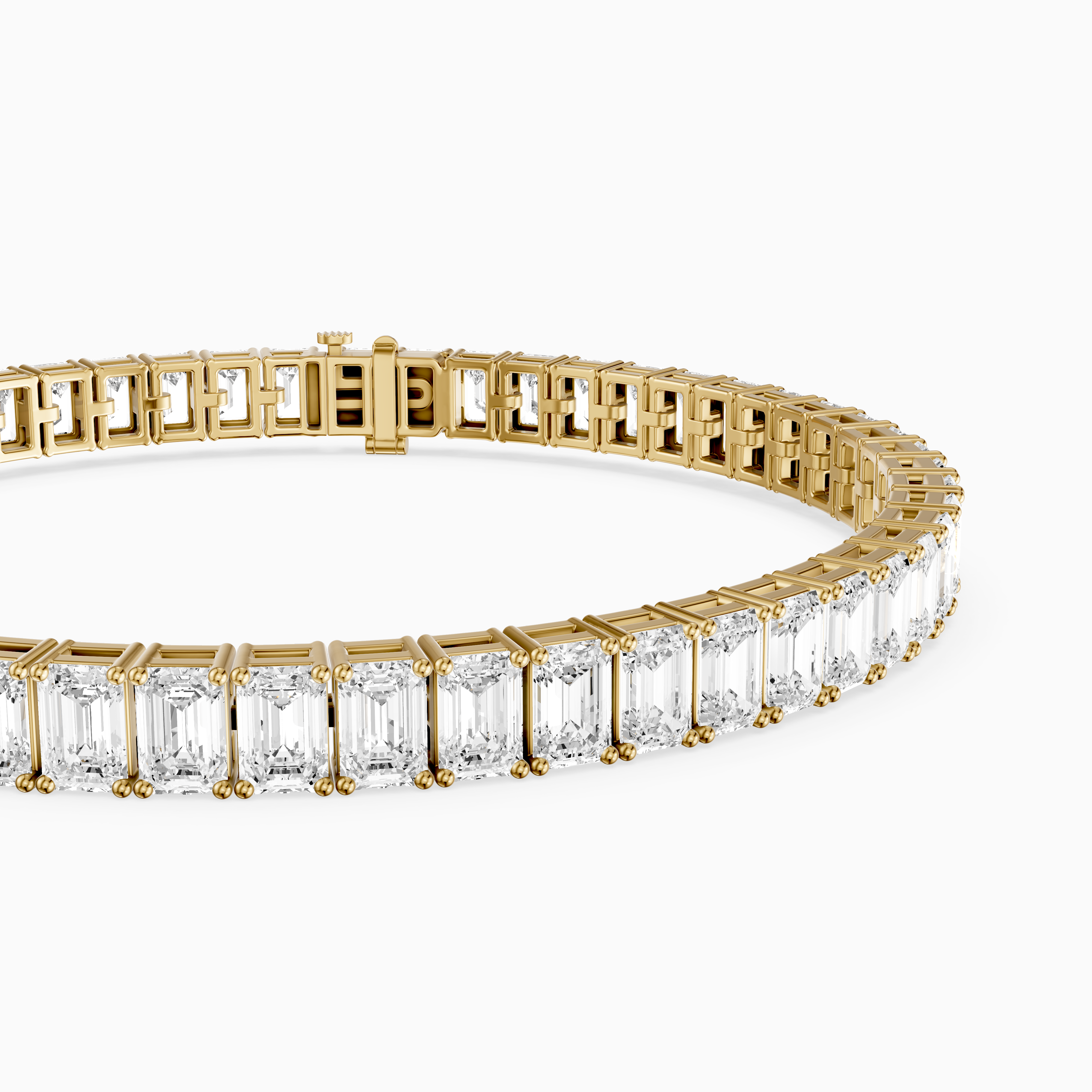 Louise Emerald Cut Lab Grown Diamond Tennis Bracelet
