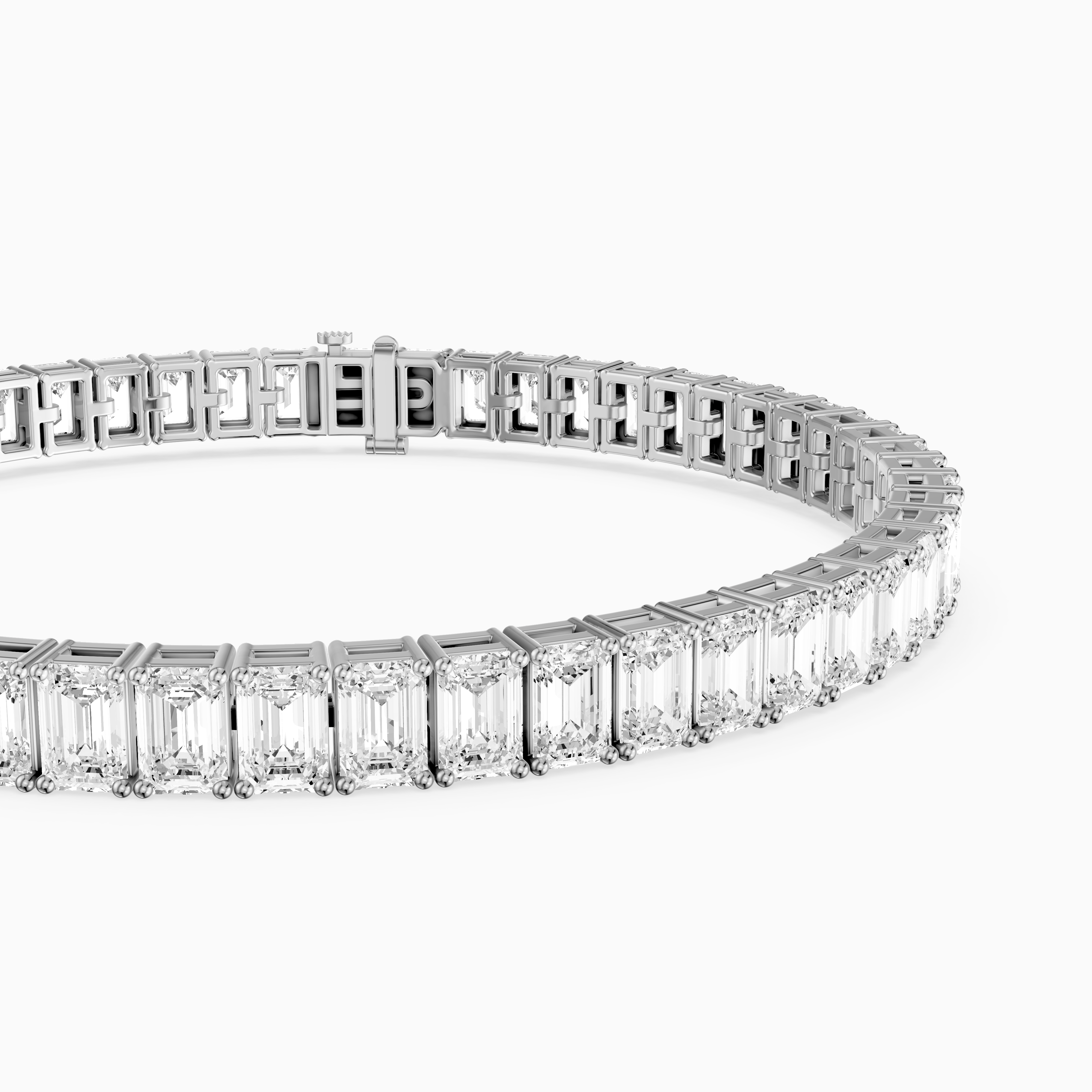 Louise Emerald Cut Lab Grown Diamond Tennis Bracelet