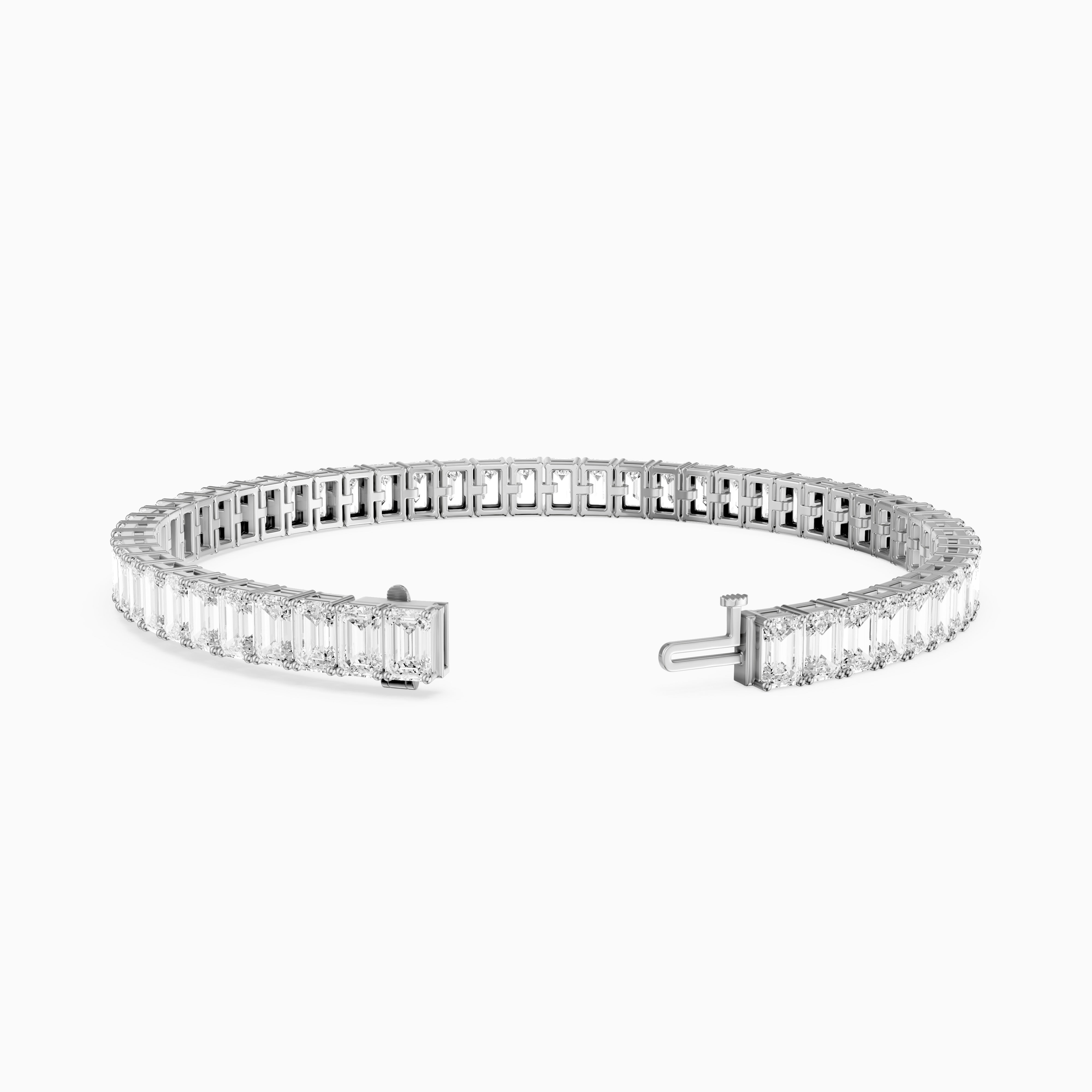 Louise Emerald Cut Lab Grown Diamond Tennis Bracelet