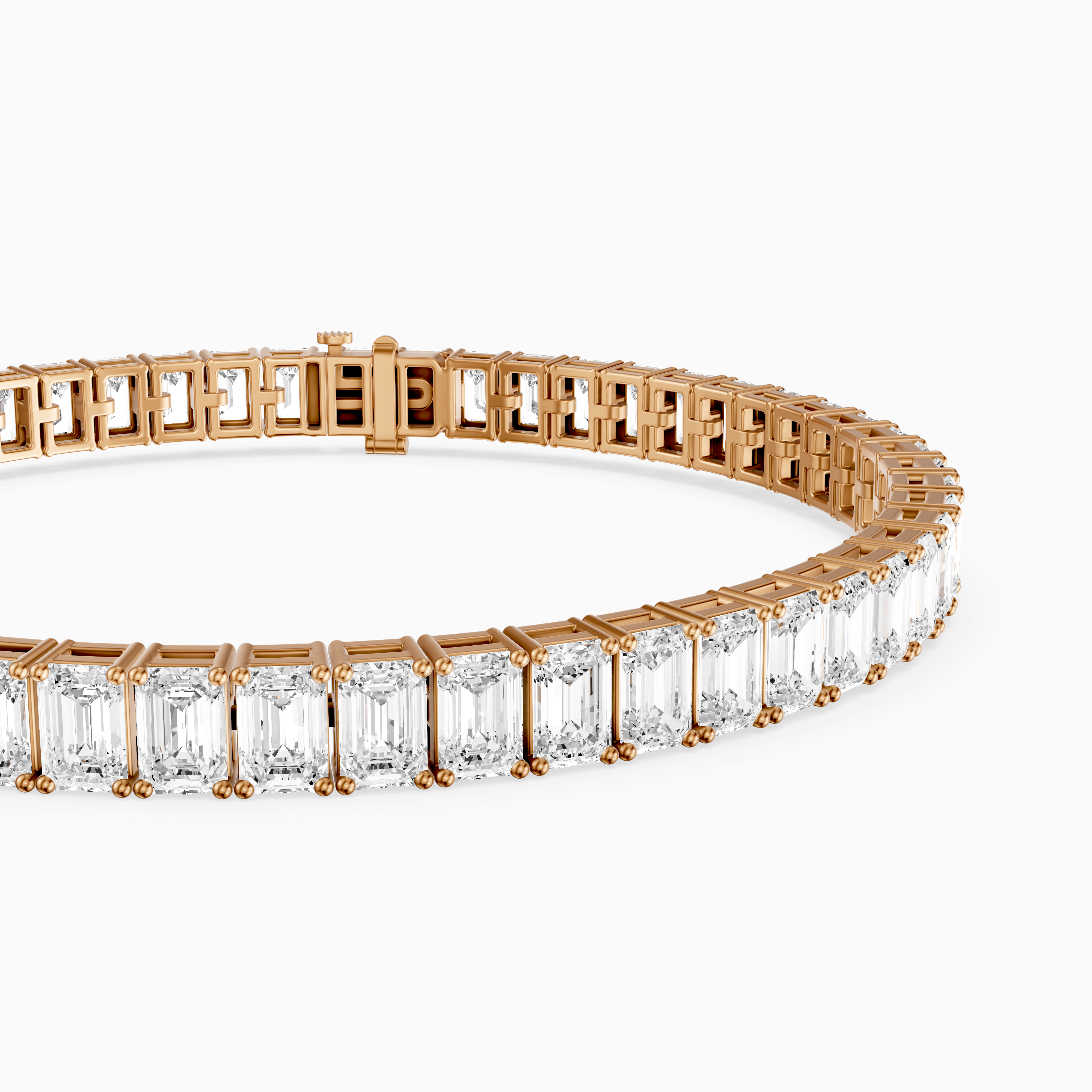 Louise Emerald Cut Lab Grown Diamond Tennis Bracelet