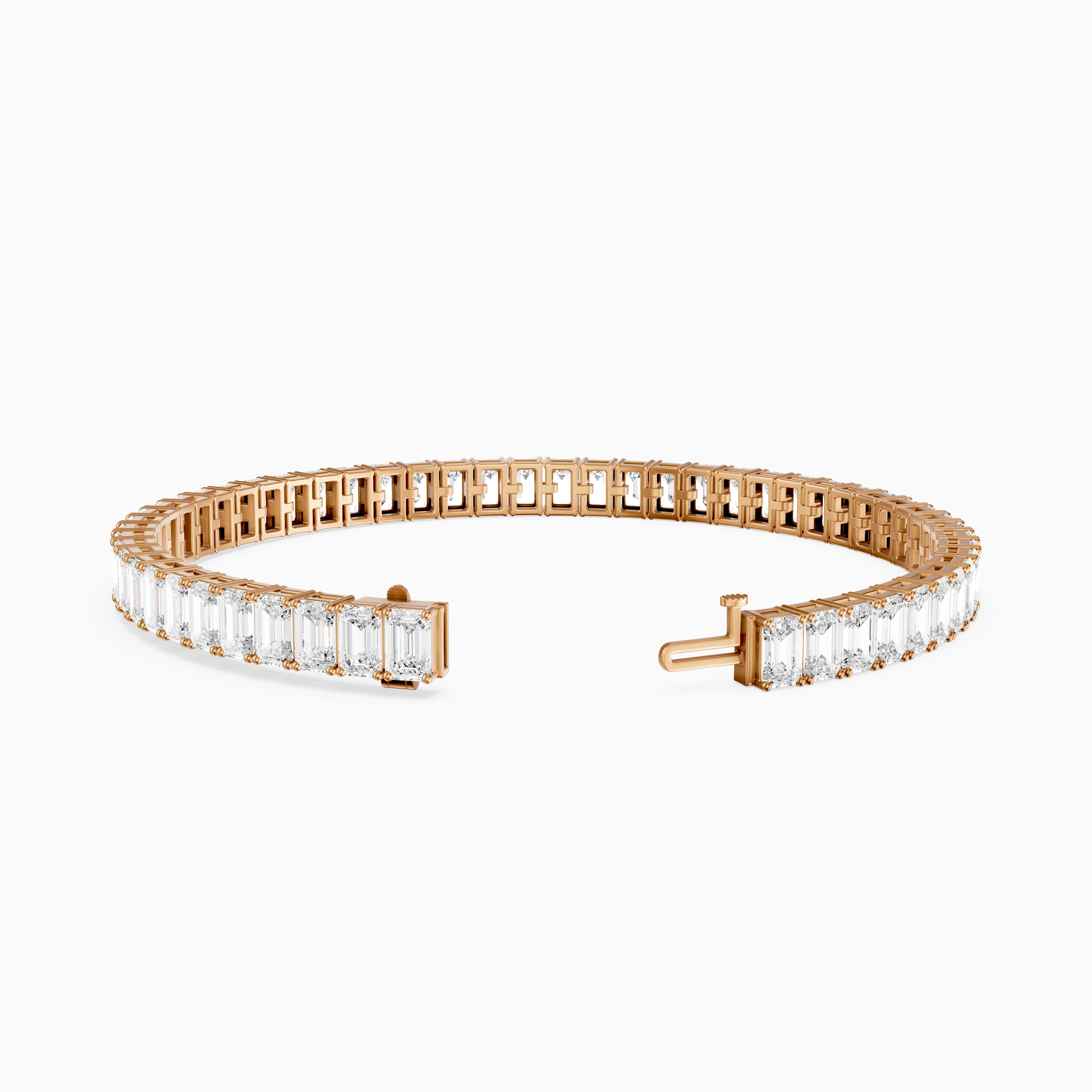 Louise Emerald Cut Lab Grown Diamond Tennis Bracelet