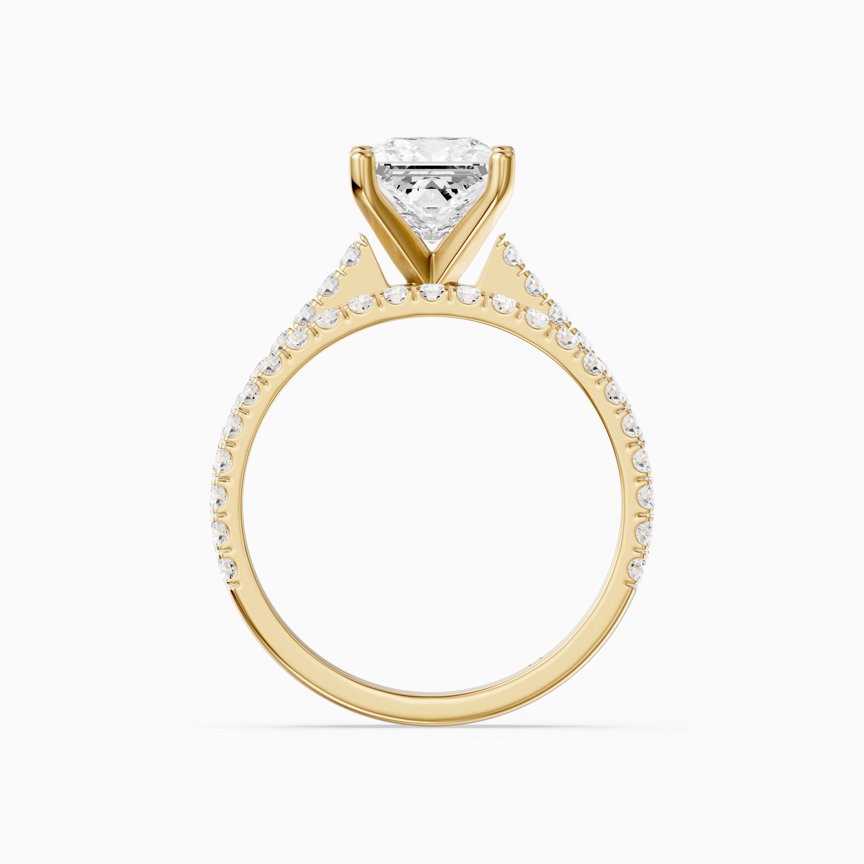 Mariane Princess Cut Lab Grown Diamond Pave Bridal Set
