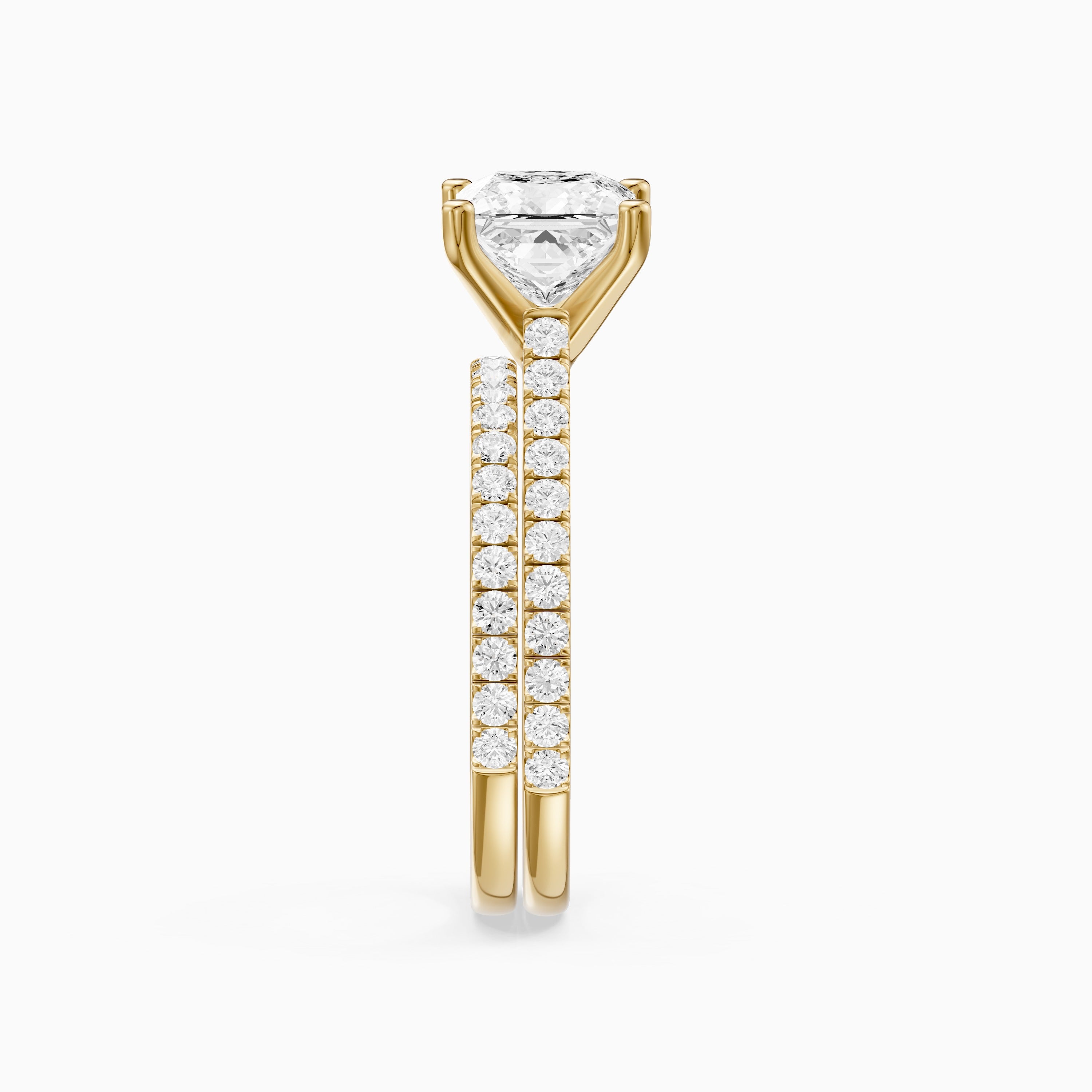 Mariane Princess Cut Lab Grown Diamond Pave Bridal Set