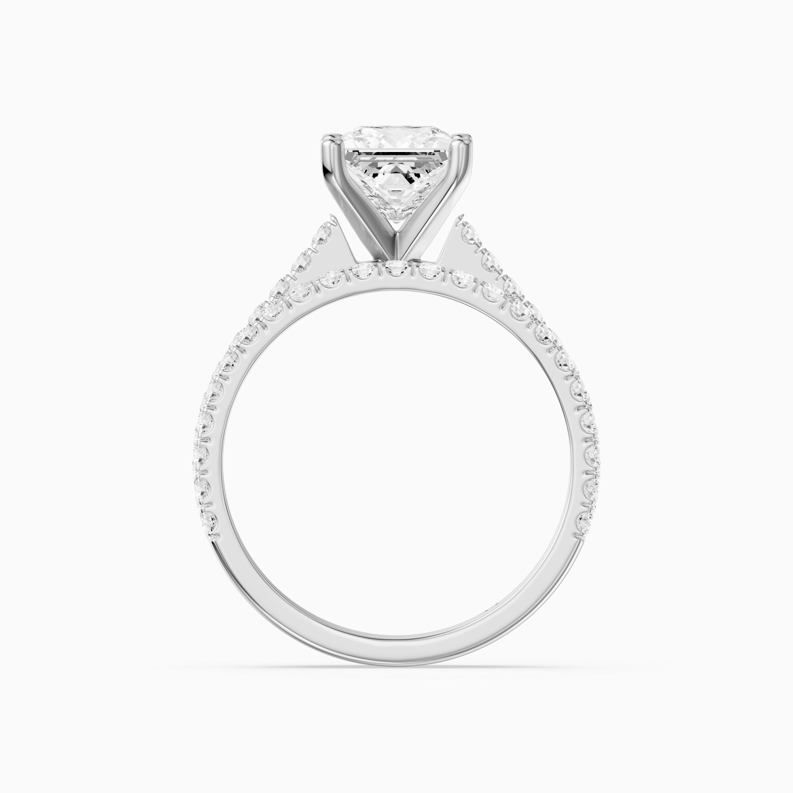 Mariane Princess Cut Lab Grown Diamond Pave Bridal Set