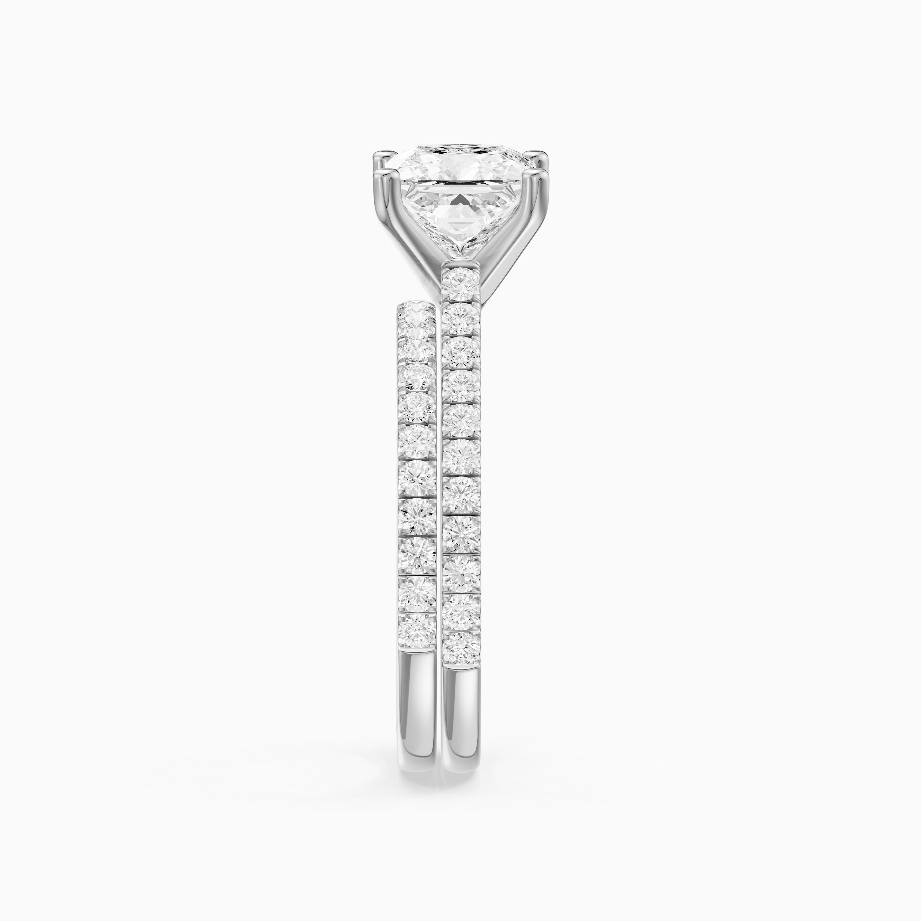 Mariane Princess Cut Lab Grown Diamond Pave Bridal Set