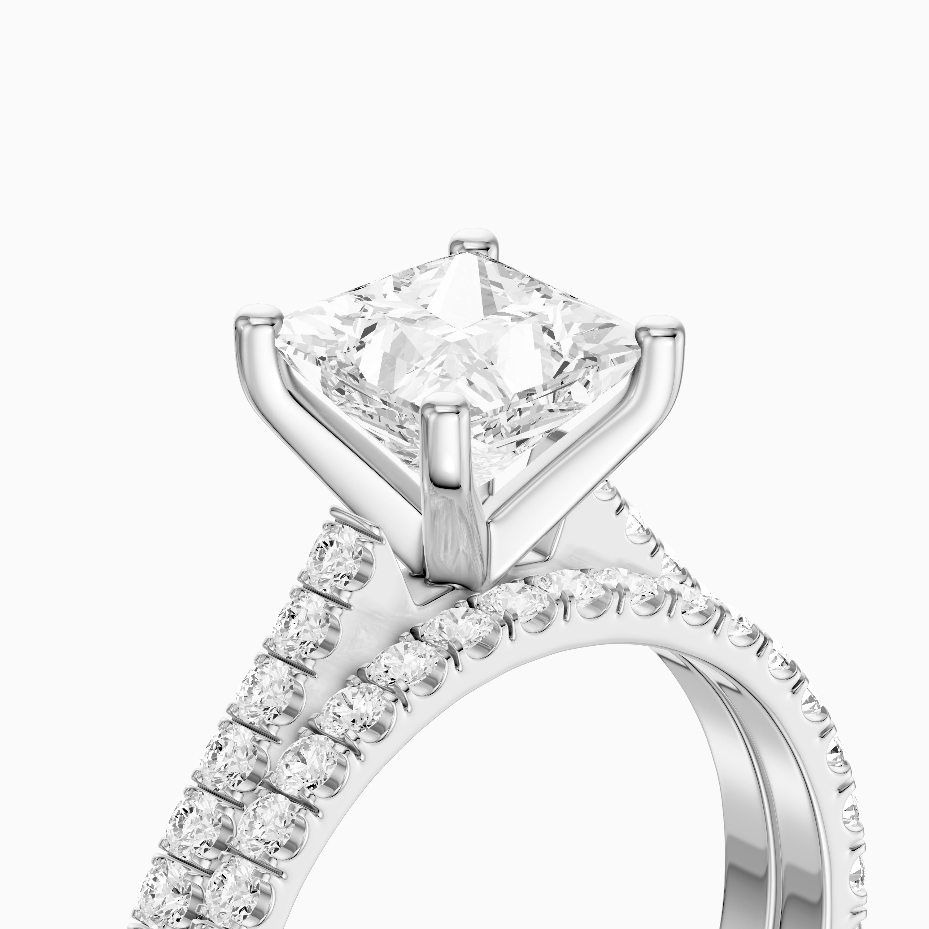 Mariane Princess Cut Lab Grown Diamond Pave Bridal Set