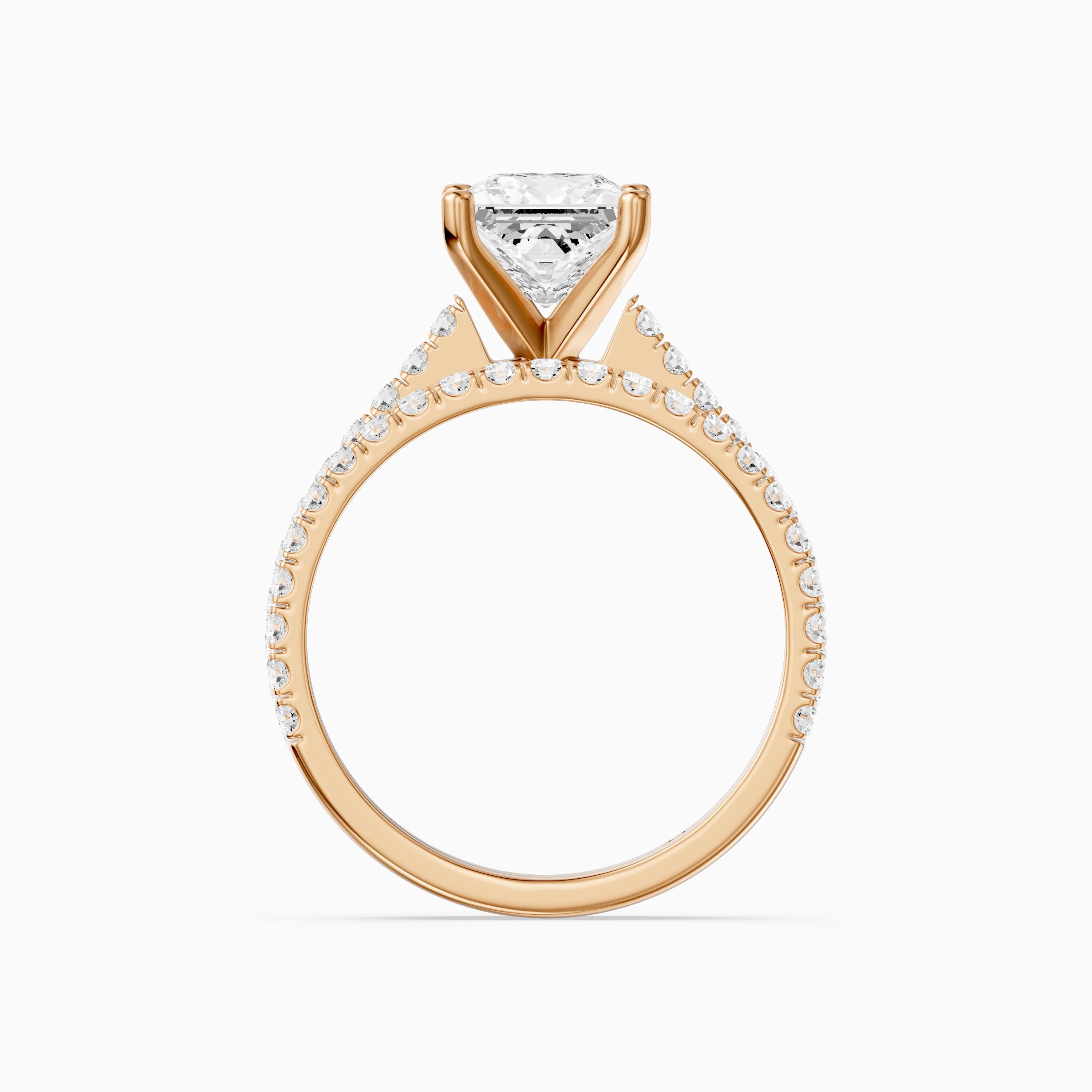 Mariane Princess Cut Lab Grown Diamond Pave Bridal Set
