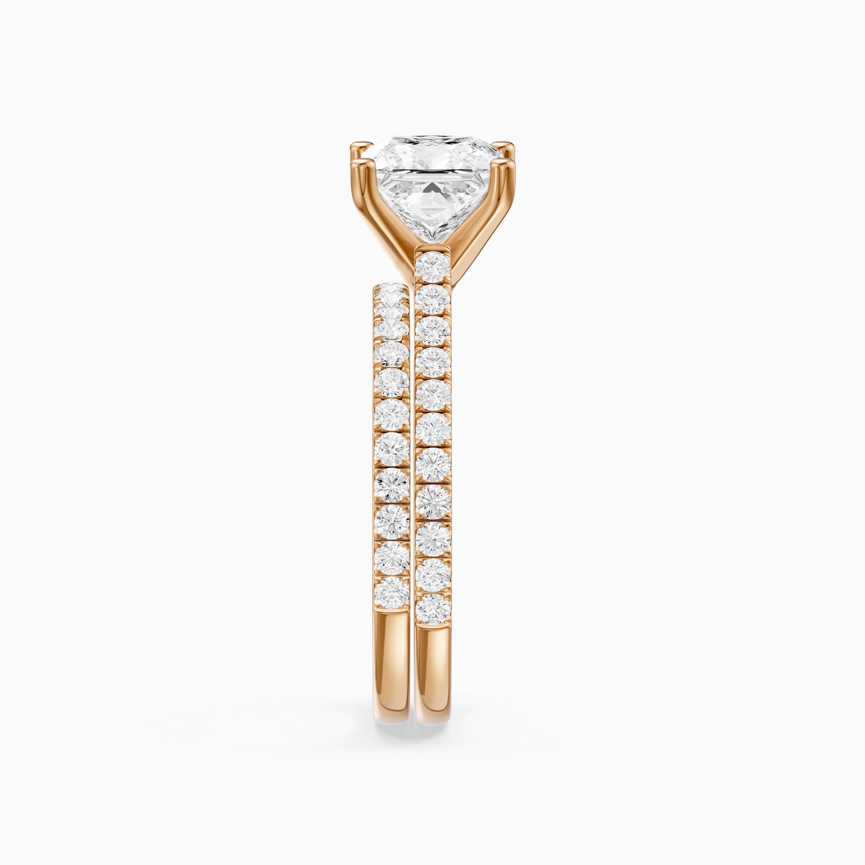Mariane Princess Cut Lab Grown Diamond Pave Bridal Set