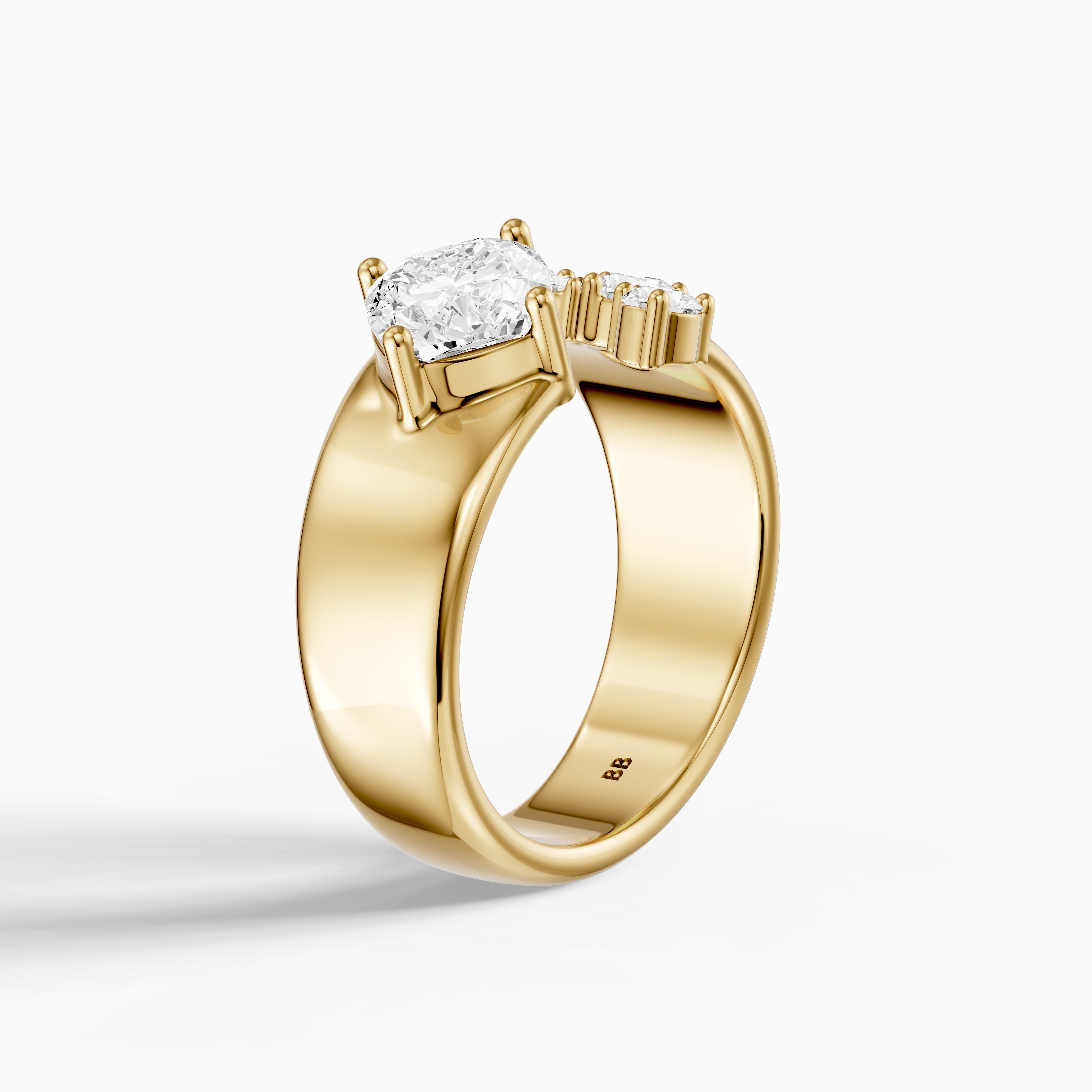 Ayla Cushion and Round Lab Grown Diamond Open Cigar Band