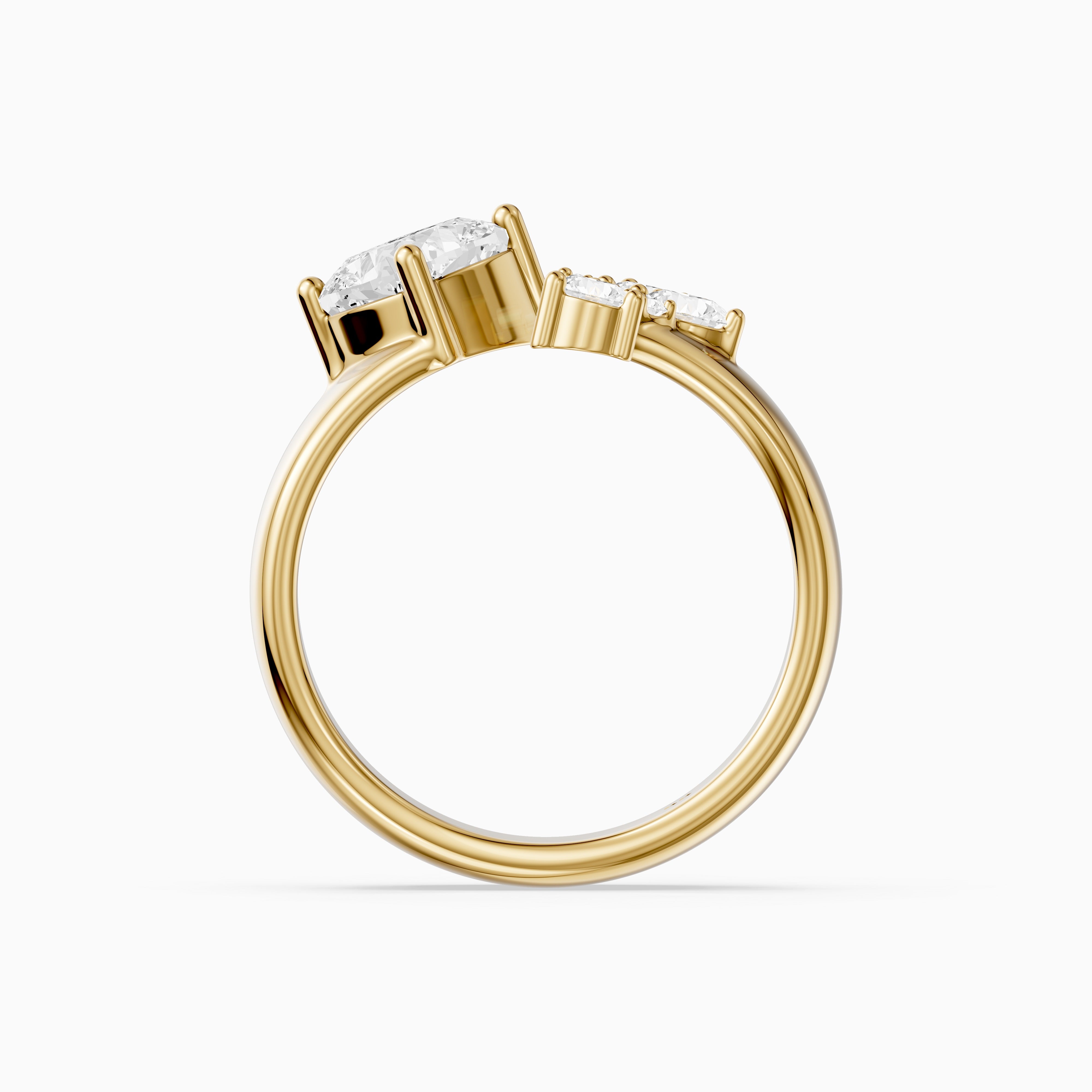 Ayla Cushion and Round Lab Grown Diamond Open Cigar Band