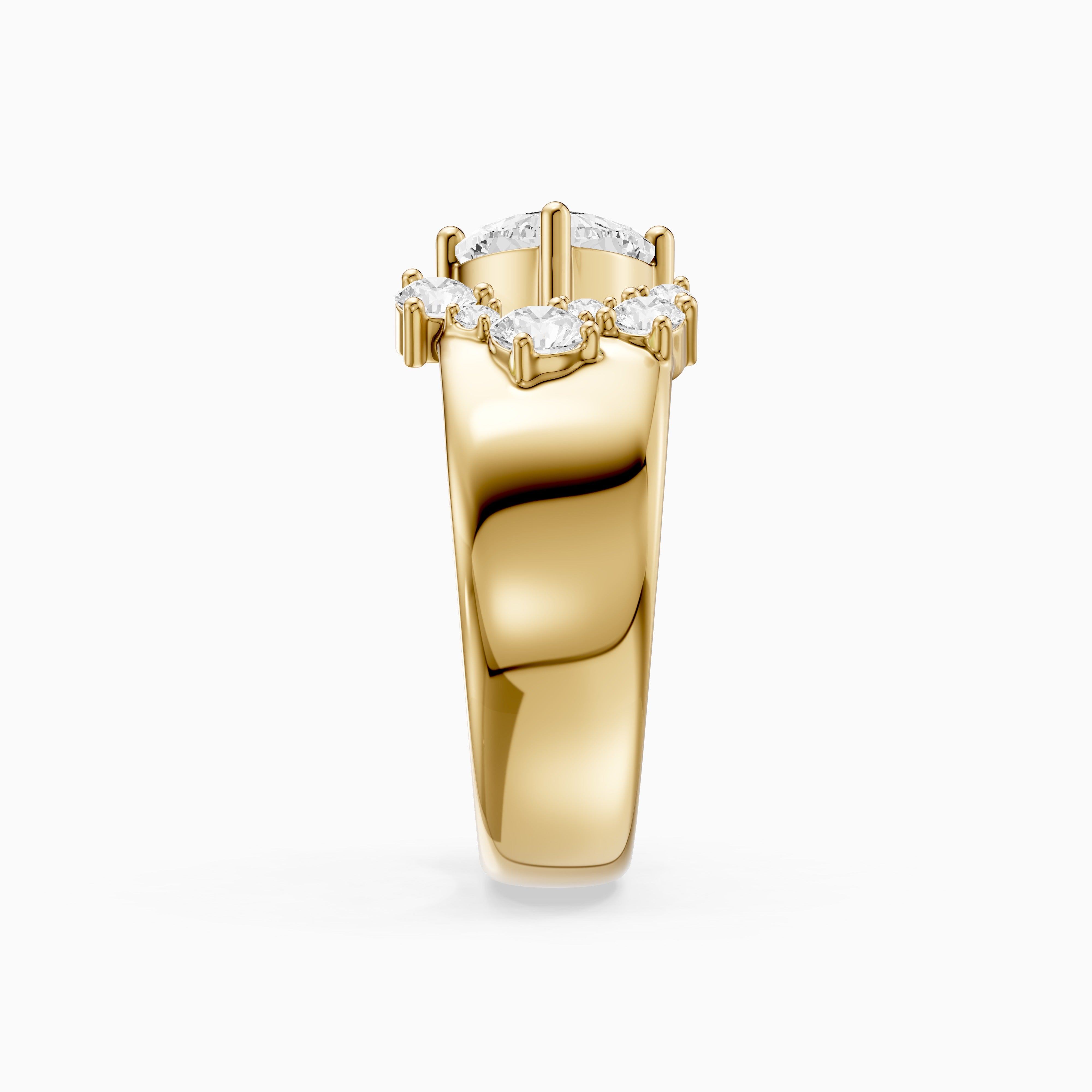 Ayla Cushion and Round Lab Grown Diamond Open Cigar Band