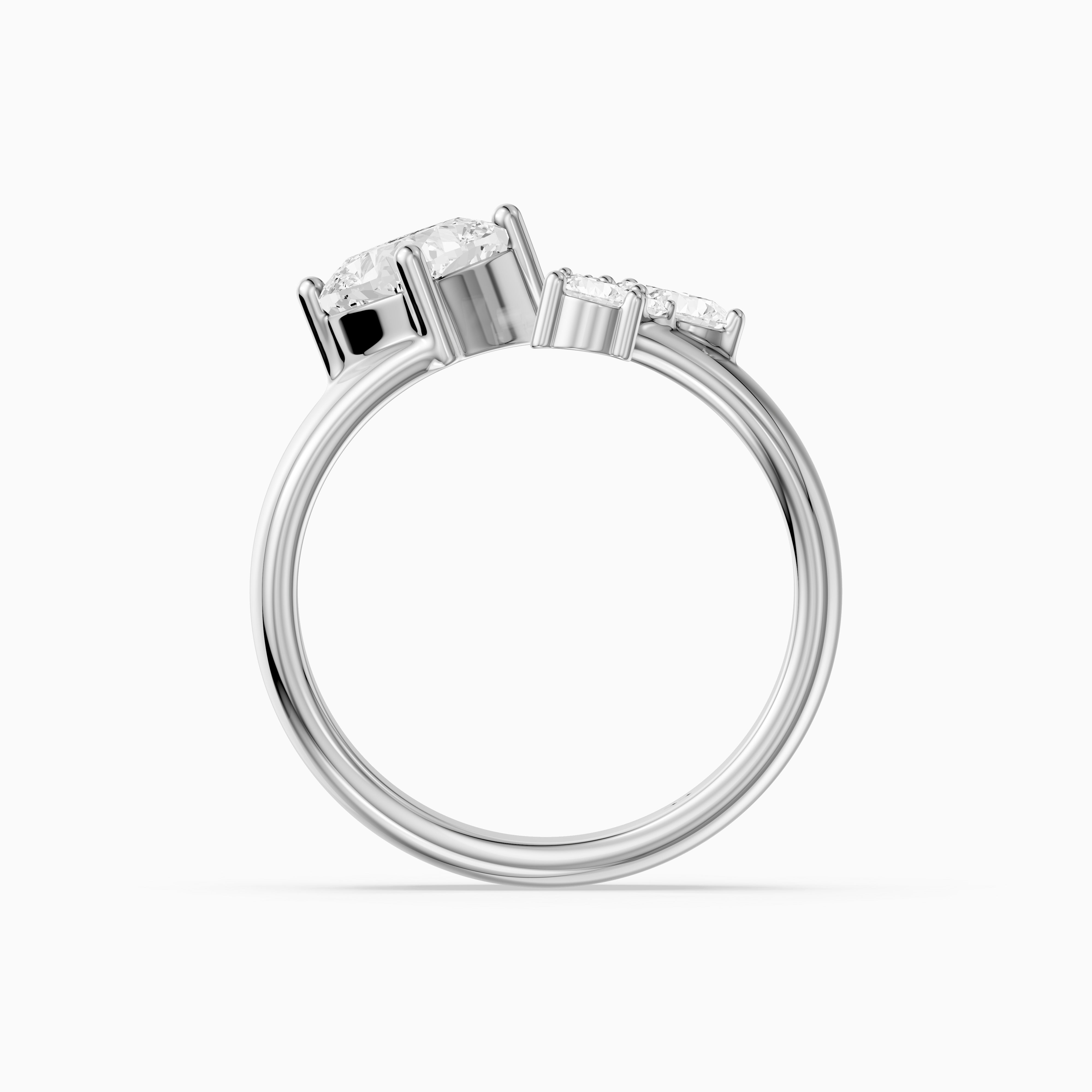 Ayla Cushion and Round Lab Grown Diamond Open Cigar Band