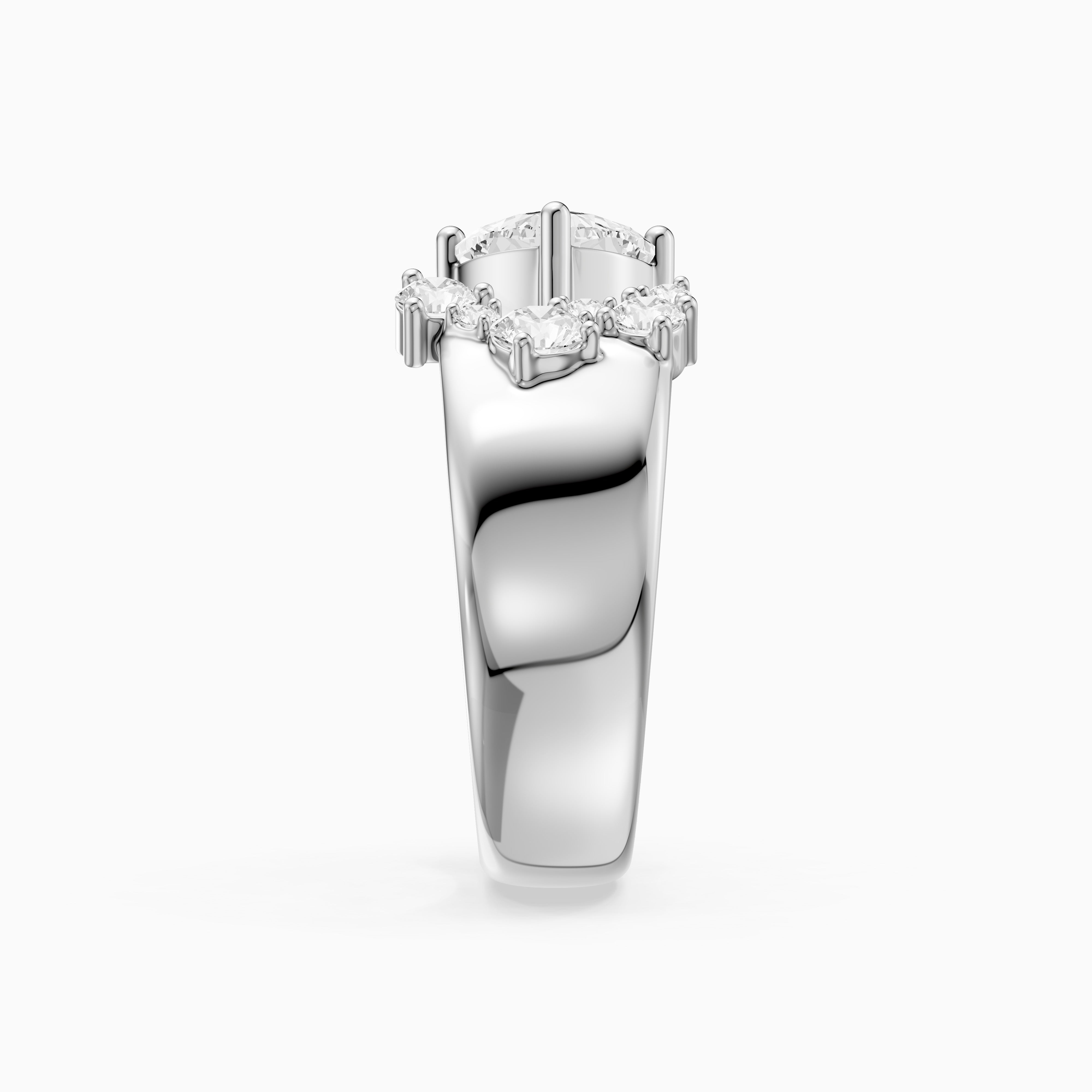 Ayla Cushion and Round Lab Grown Diamond Open Cigar Band