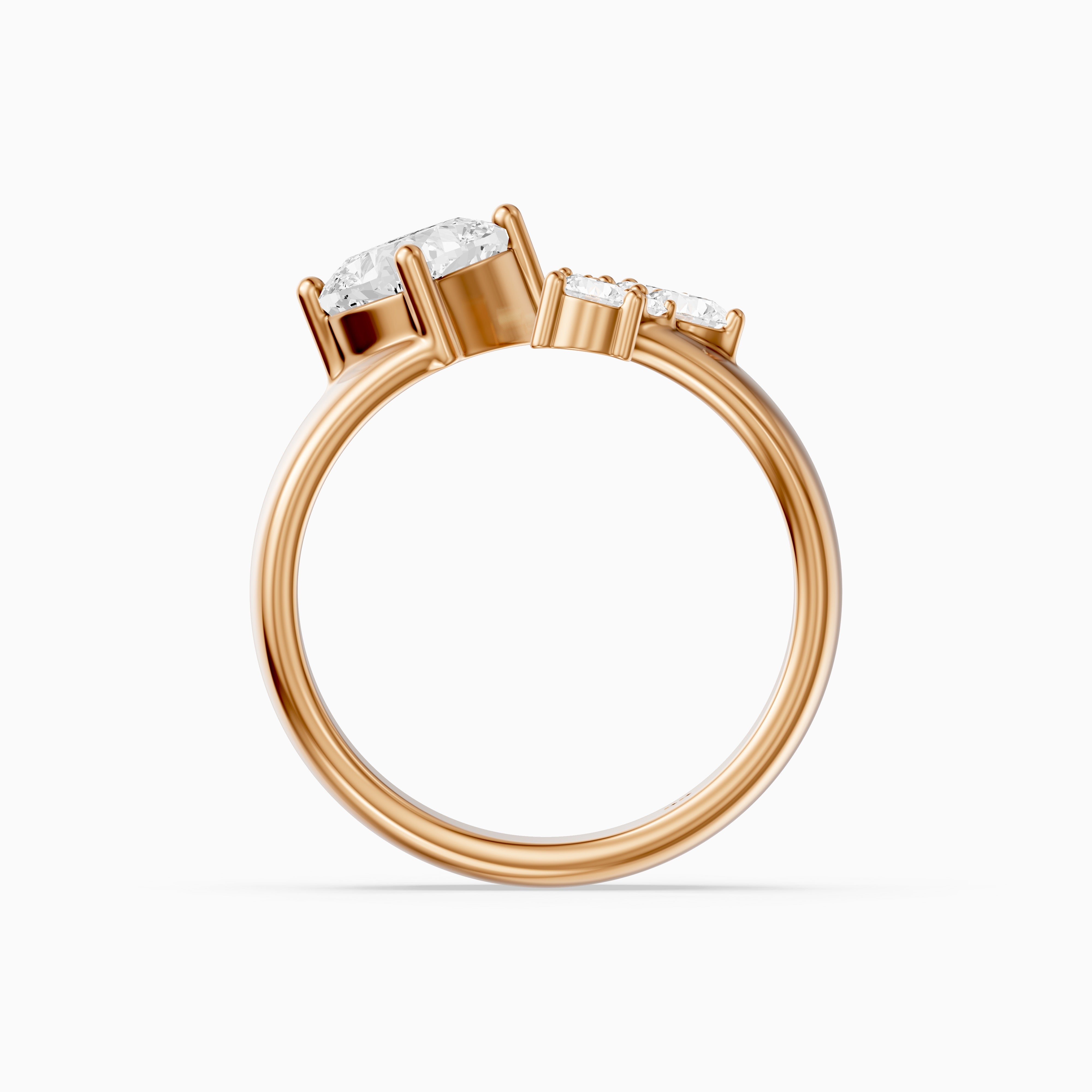 Ayla Cushion and Round Lab Grown Diamond Open Cigar Band