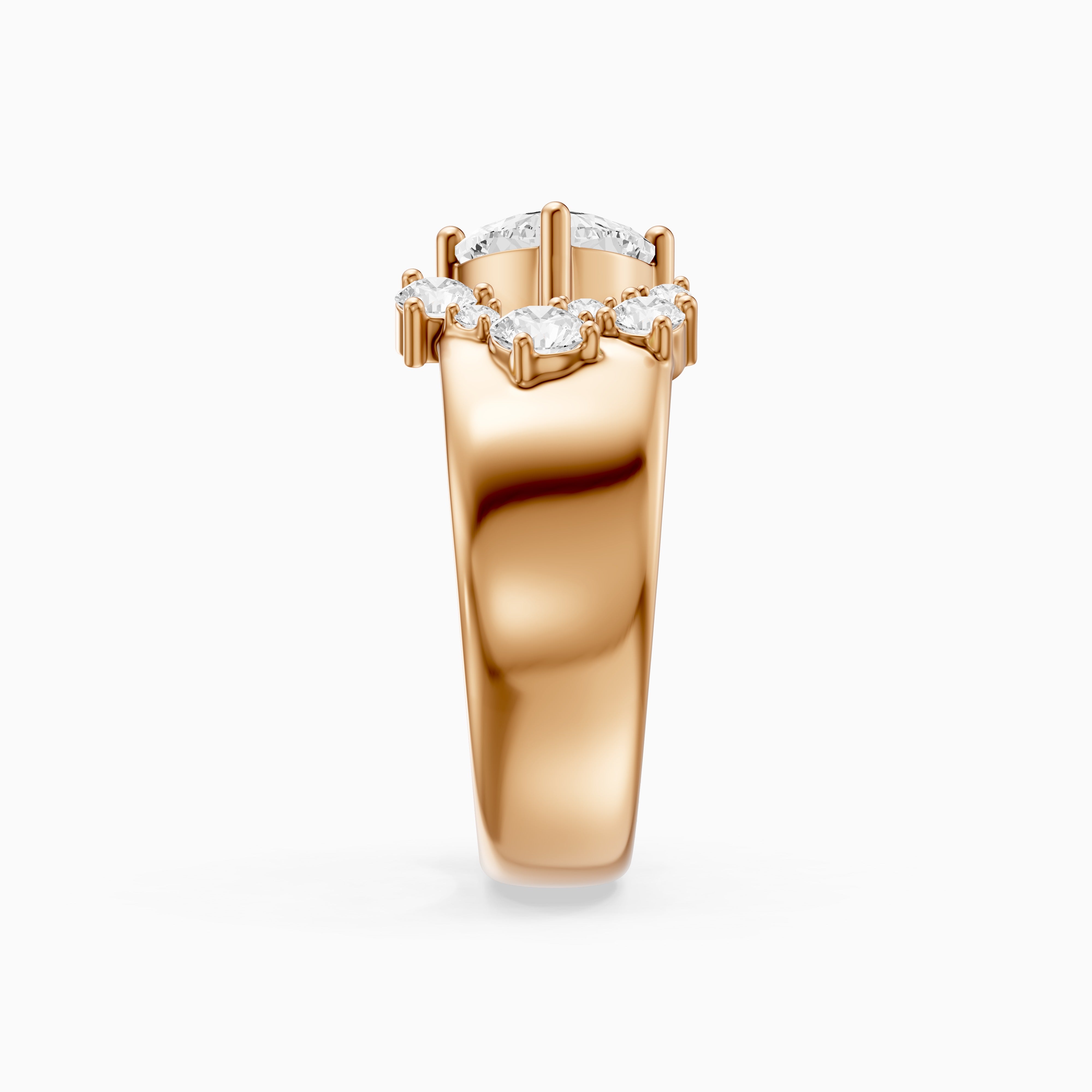 Ayla Cushion and Round Lab Grown Diamond Open Cigar Band
