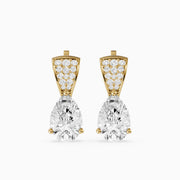 Bonnie Pear and Round Lab Grown Diamond Drop Stud Earrings