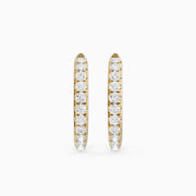 Victoria Round Cut Lab Grown Diamond Huggie Hoop Earrings