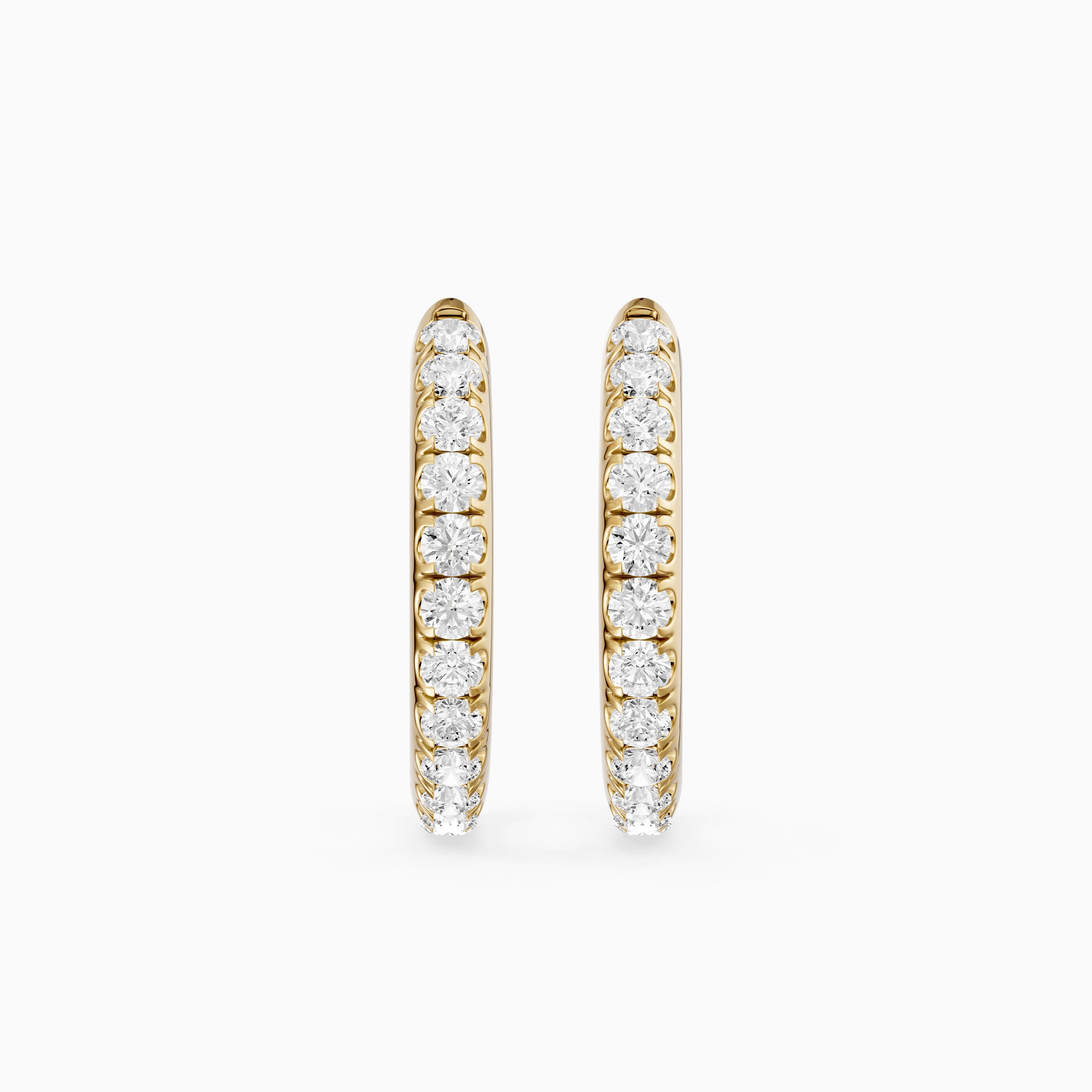 Victoria Round Cut Lab Grown Diamond Huggie Hoop Earrings