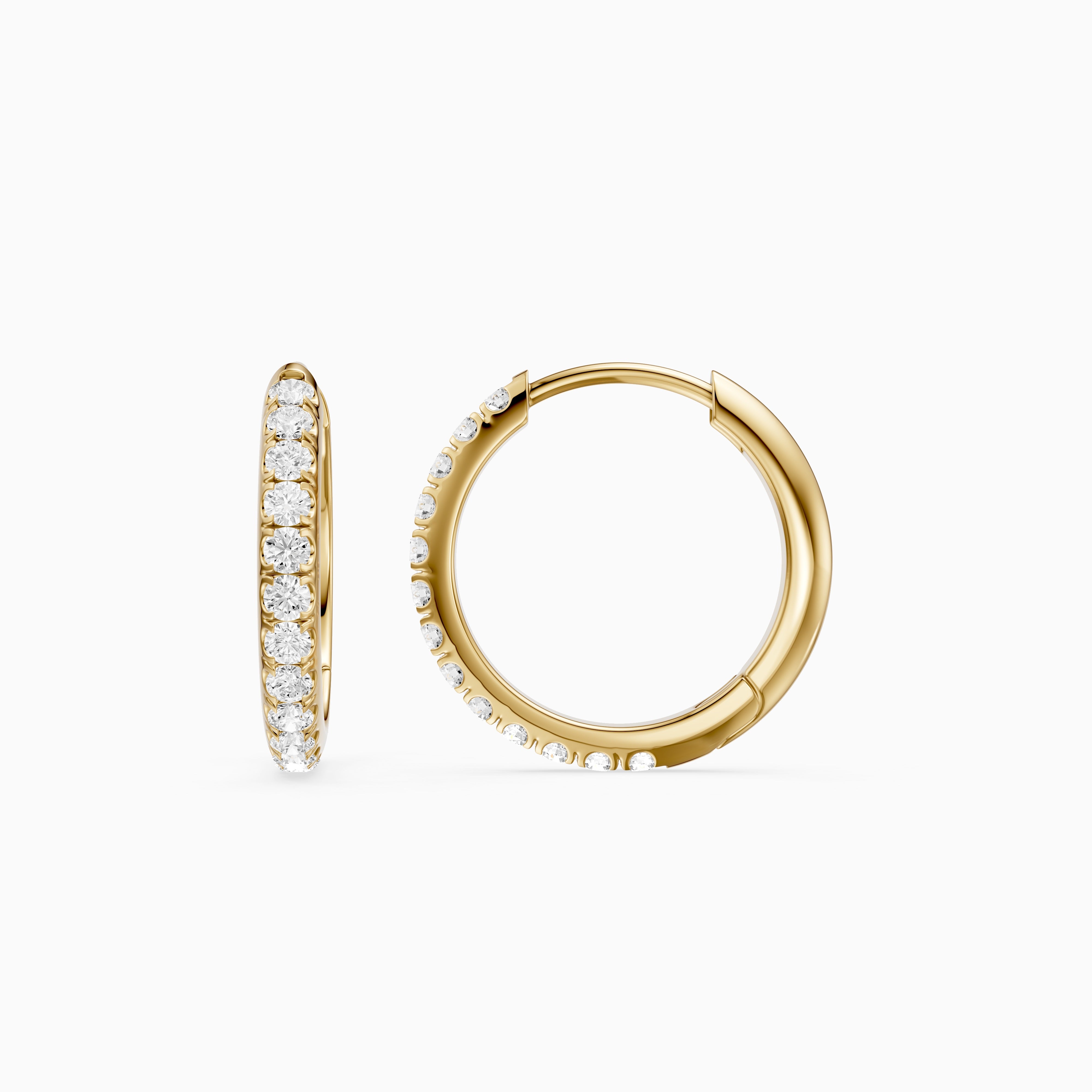 Victoria Round Cut Lab Grown Diamond Huggie Hoop Earrings