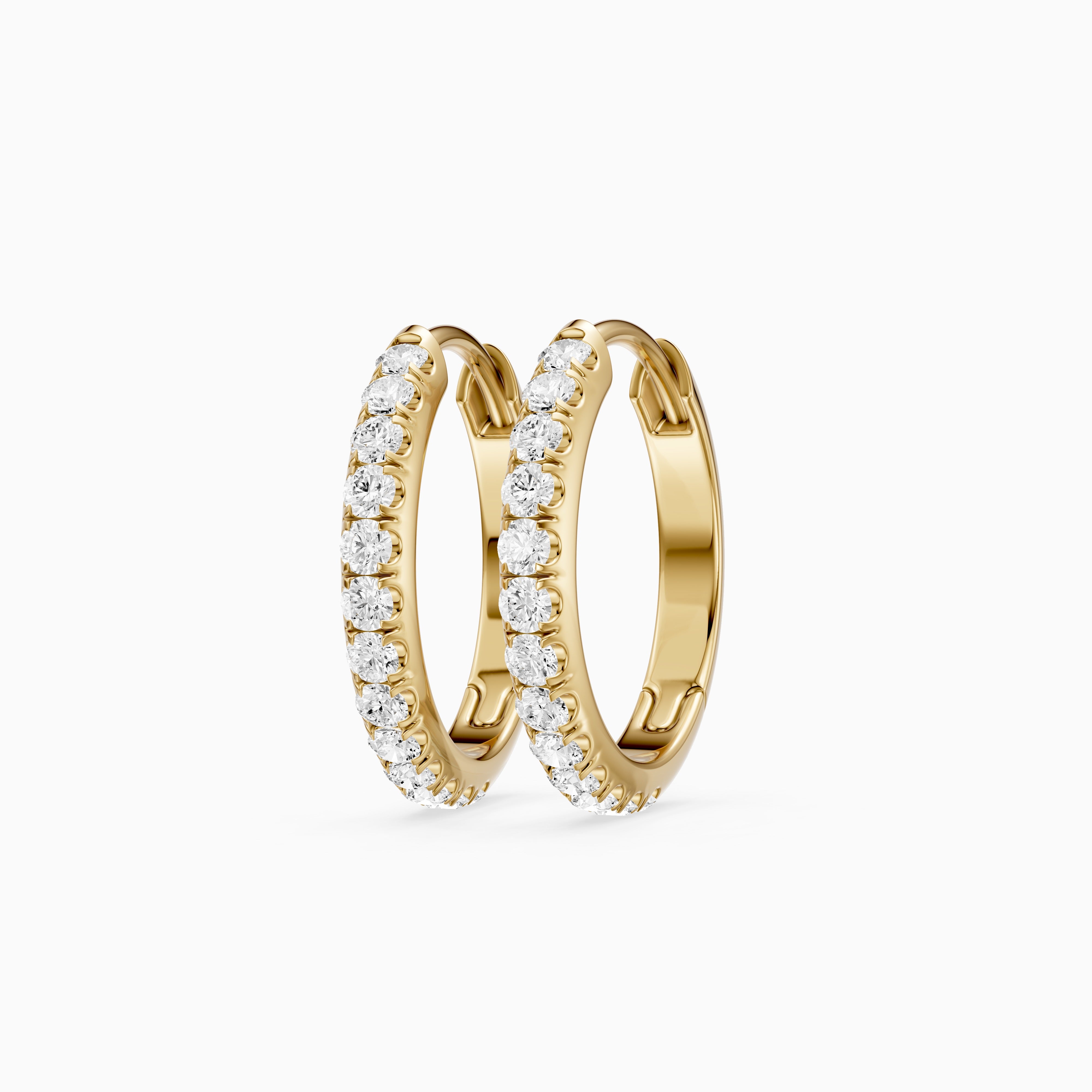 Victoria Round Cut Lab Grown Diamond Huggie Hoop Earrings