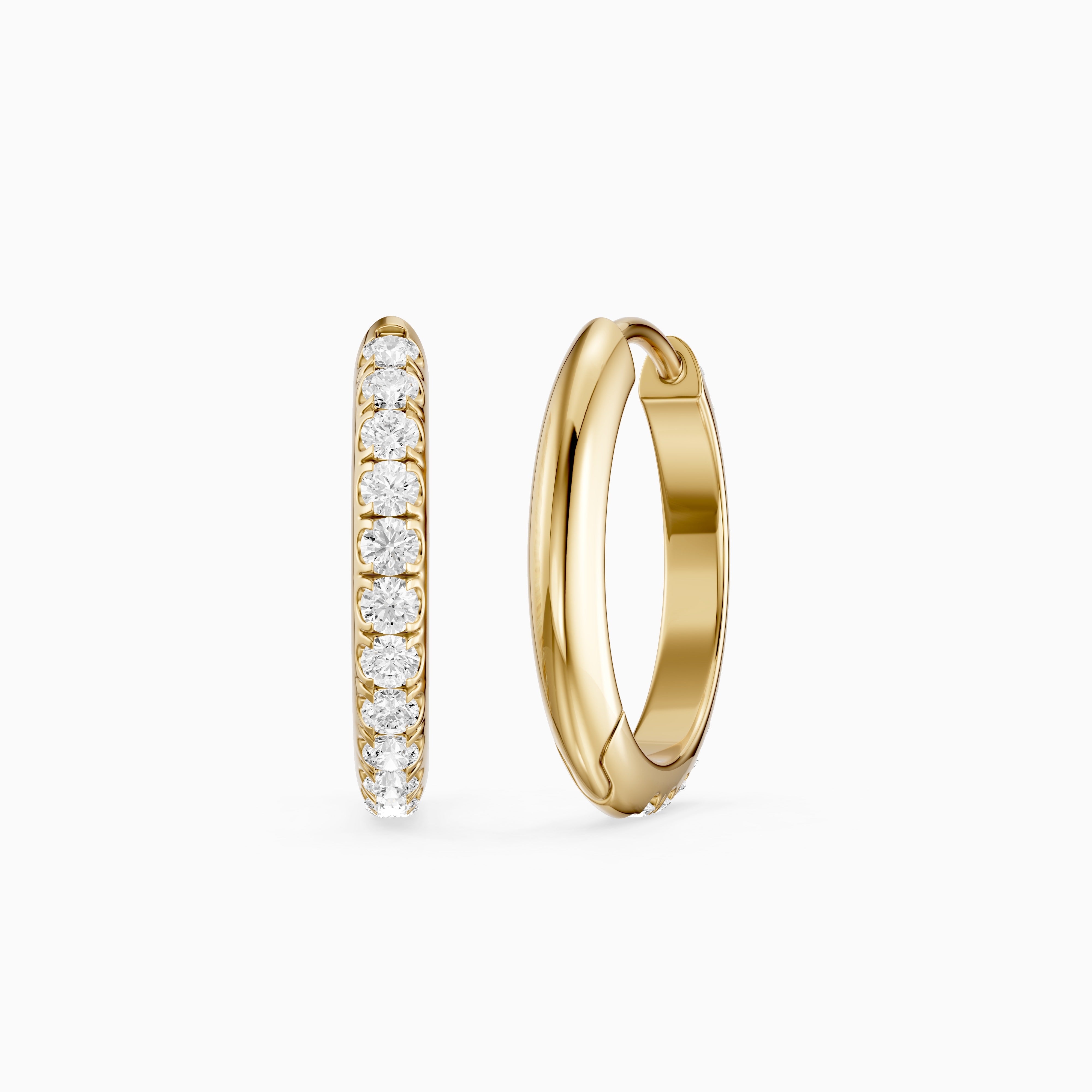 Victoria Round Cut Lab Grown Diamond Huggie Hoop Earrings