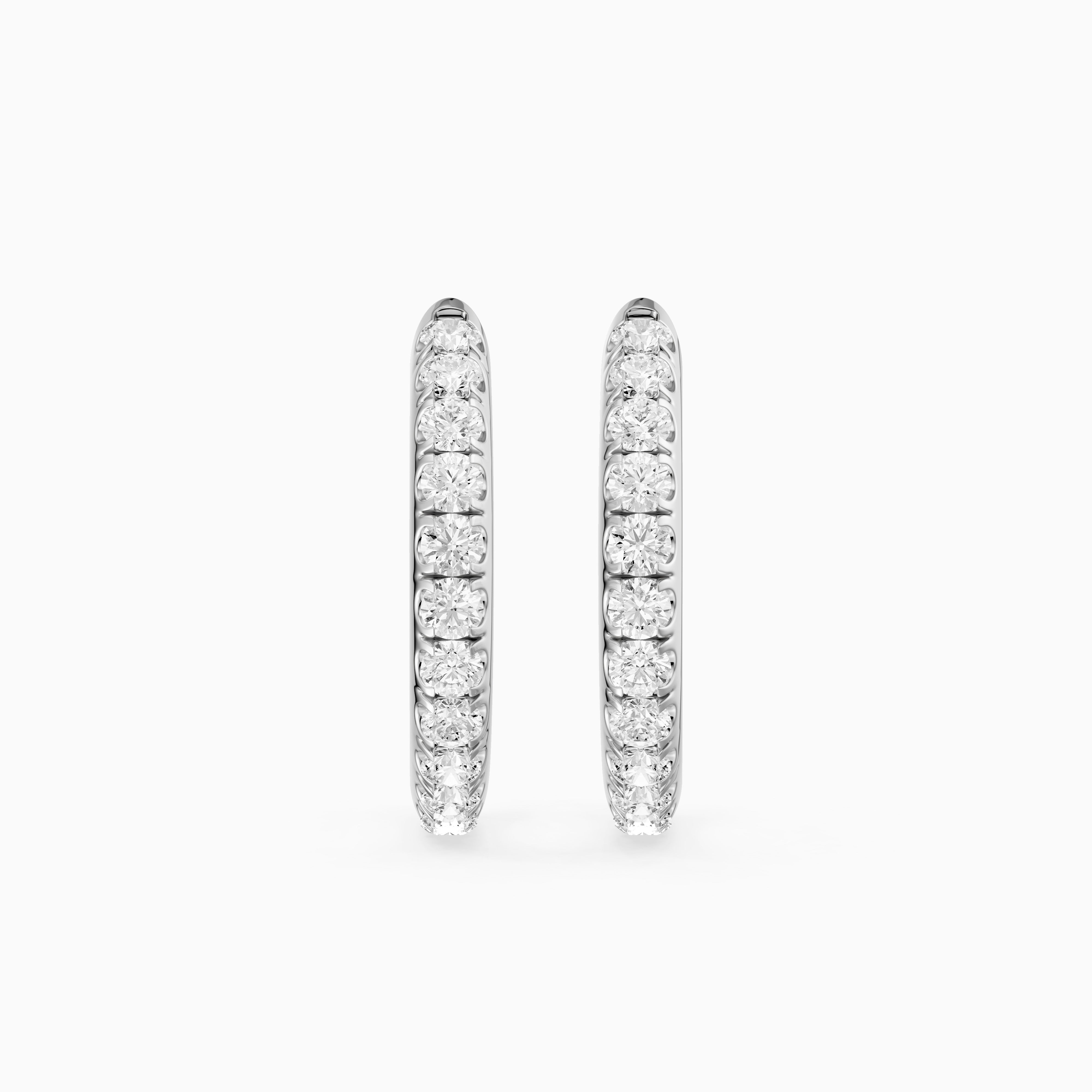 Victoria Round Cut Lab Grown Diamond Huggie Hoop Earrings