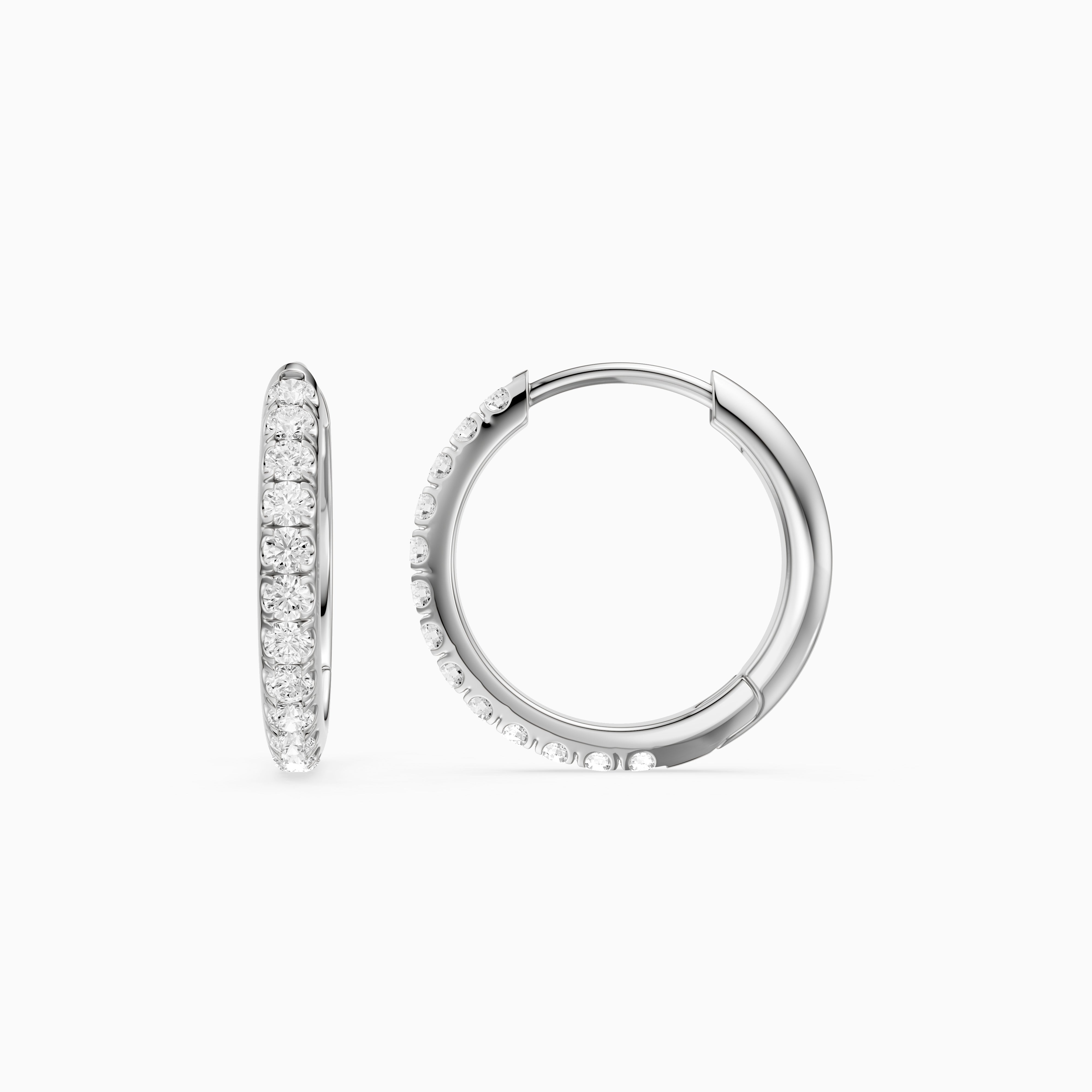 Victoria Round Cut Lab Grown Diamond Huggie Hoop Earrings