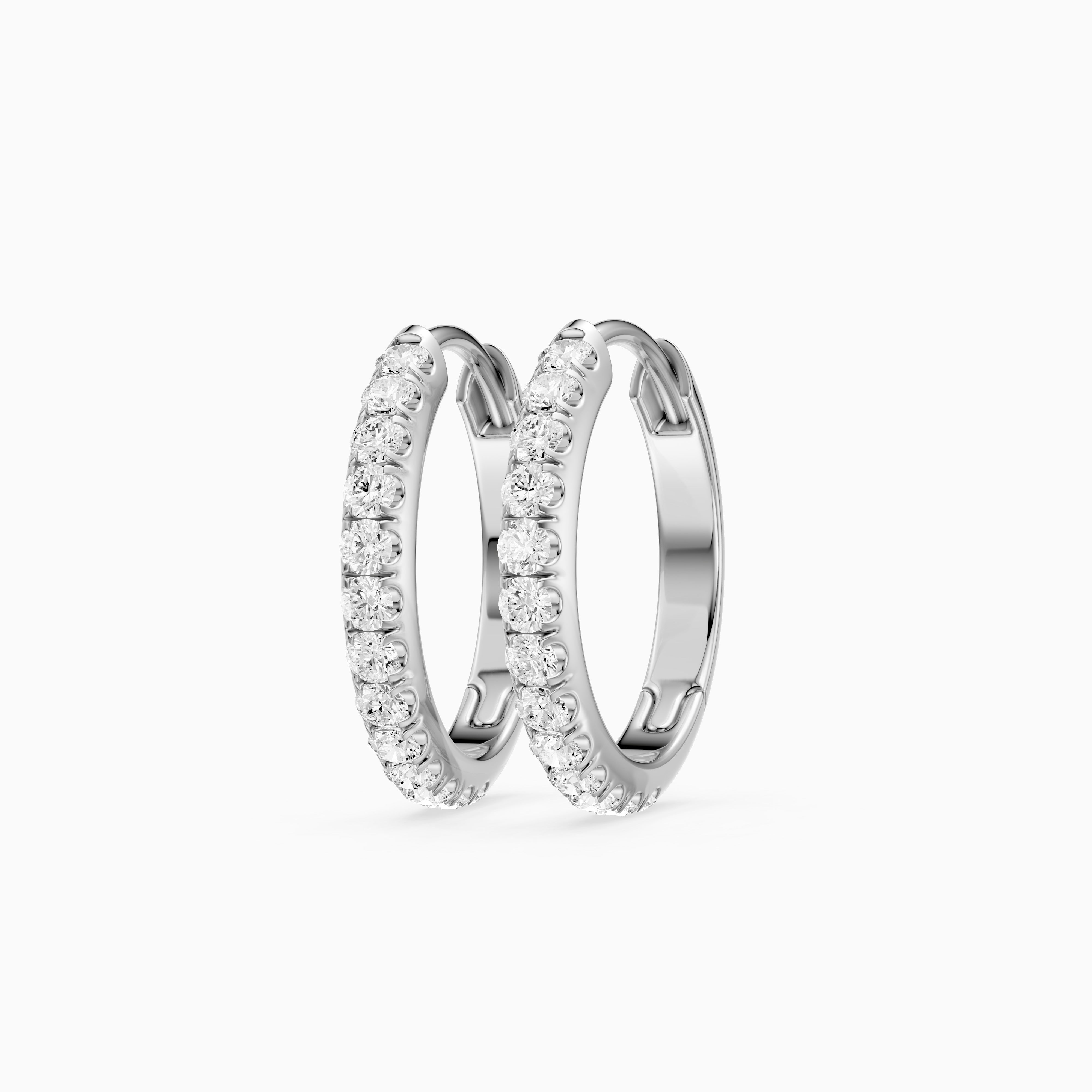 Victoria Round Cut Lab Grown Diamond Huggie Hoop Earrings