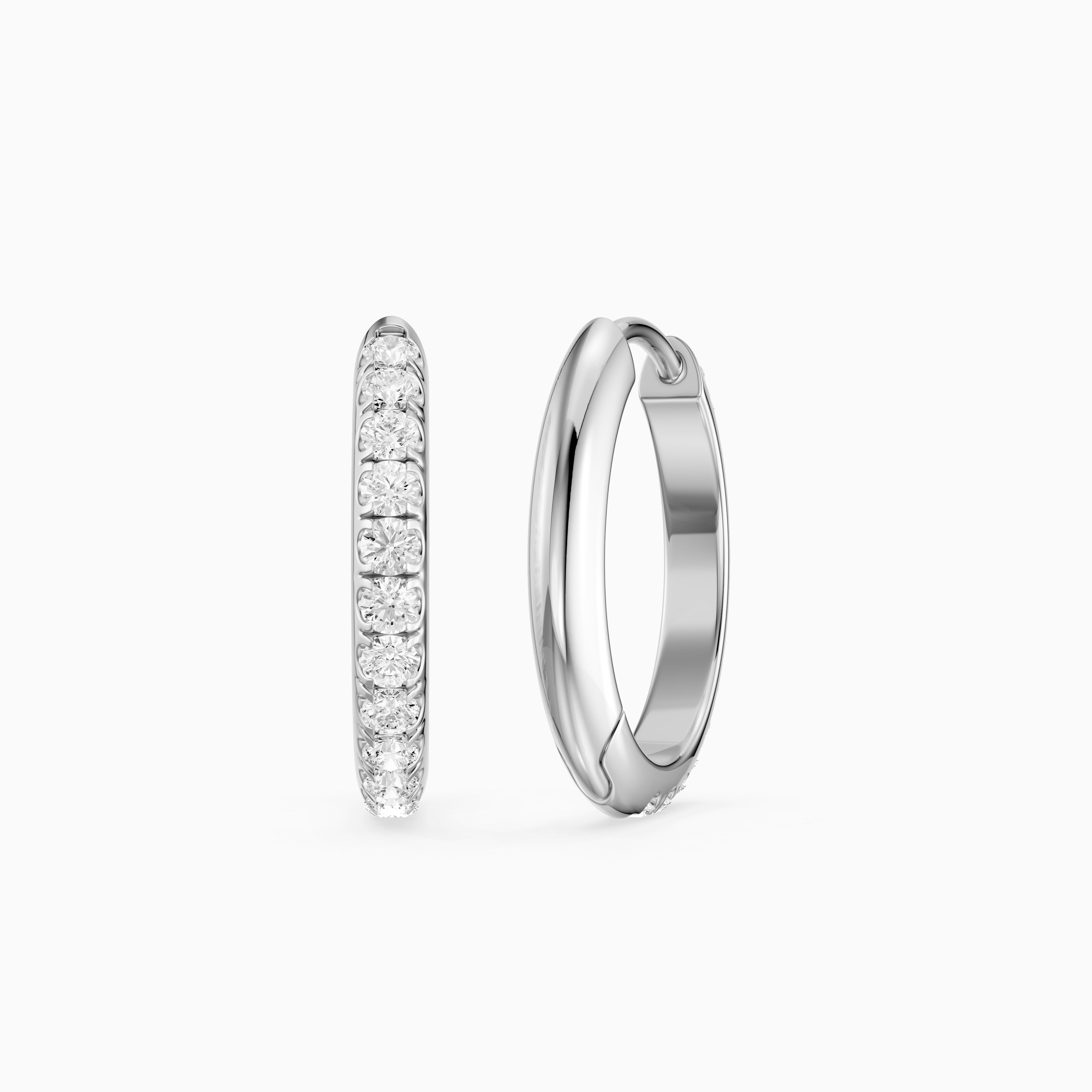 Victoria Round Cut Lab Grown Diamond Huggie Hoop Earrings