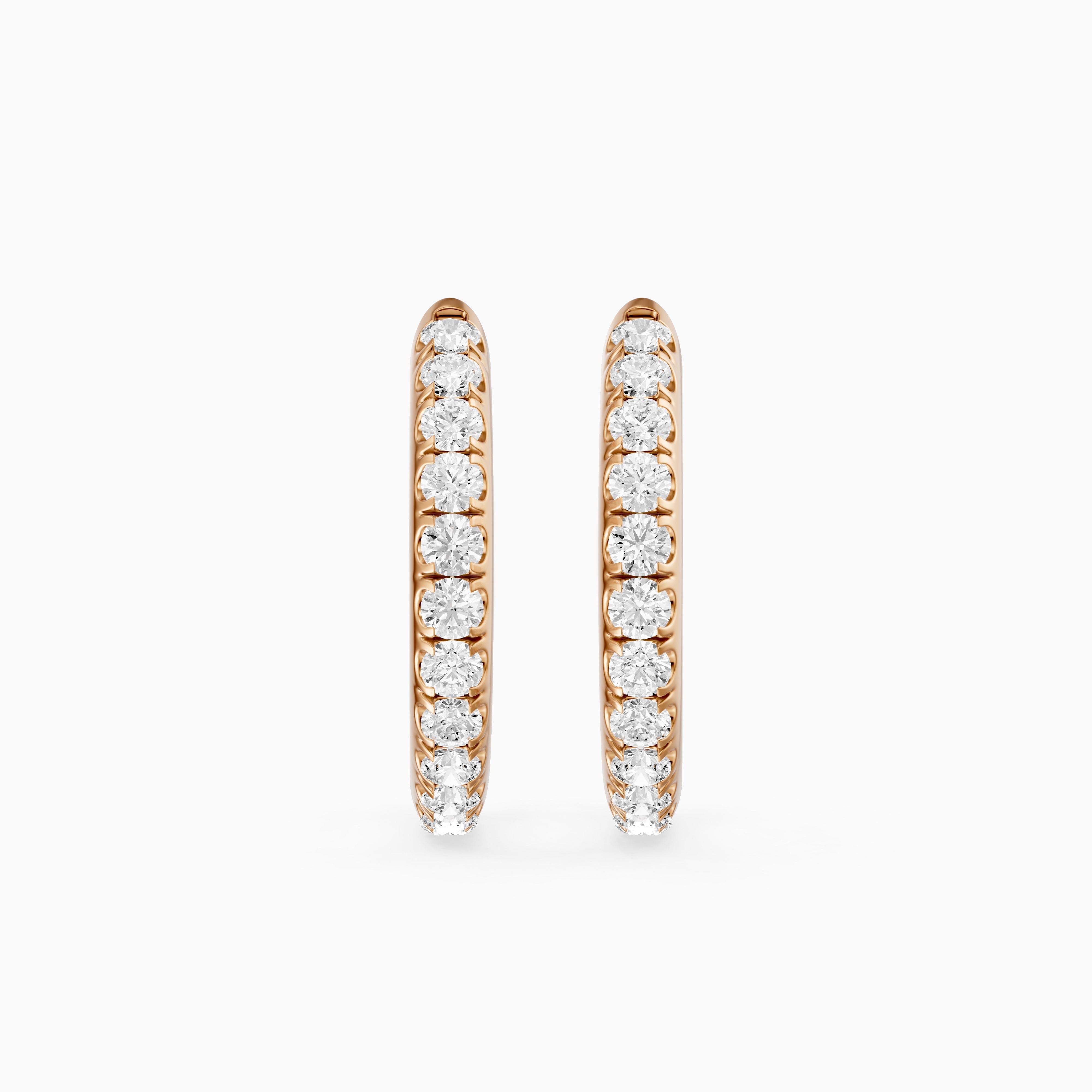 Victoria Round Cut Lab Grown Diamond Huggie Hoop Earrings