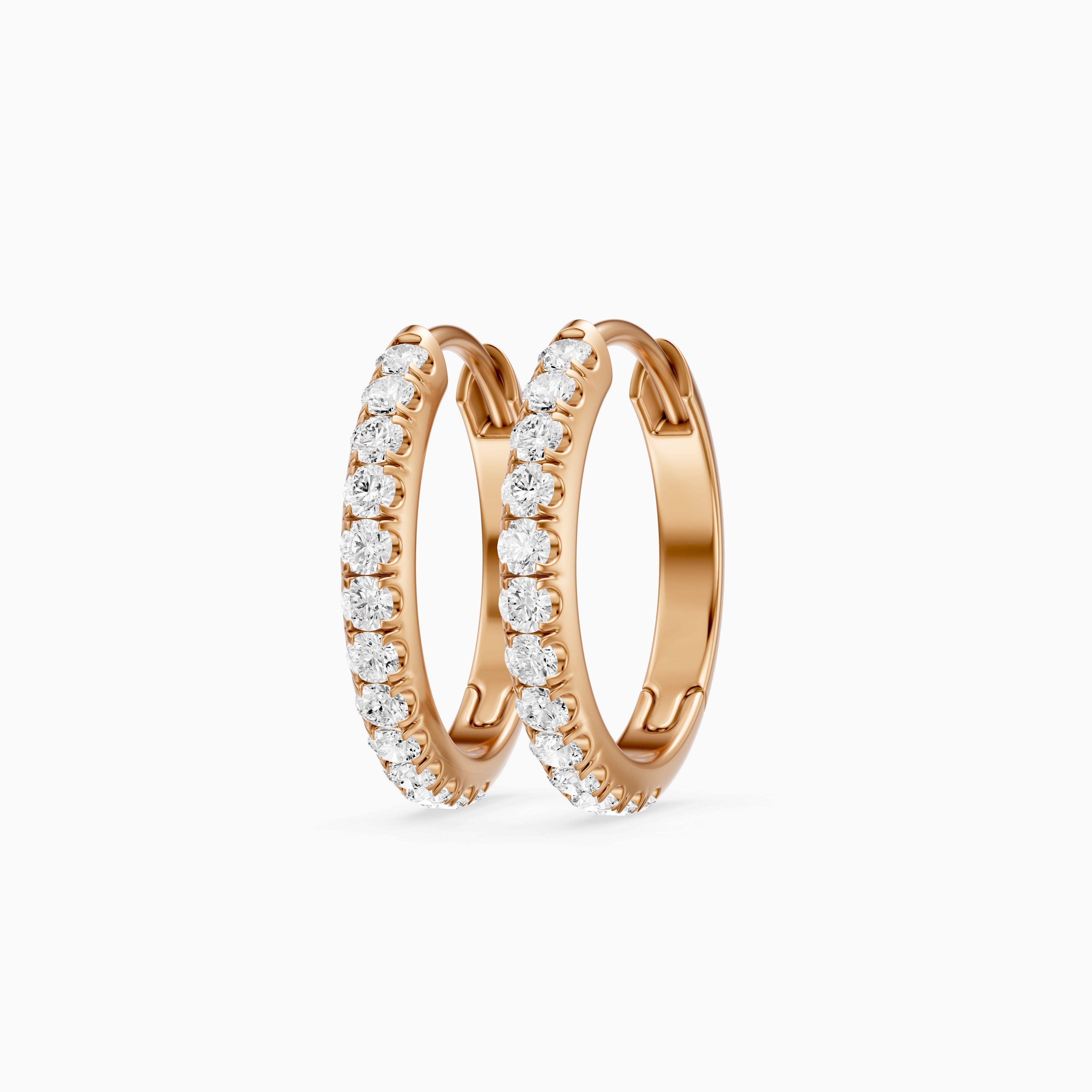 Victoria Round Cut Lab Grown Diamond Huggie Hoop Earrings