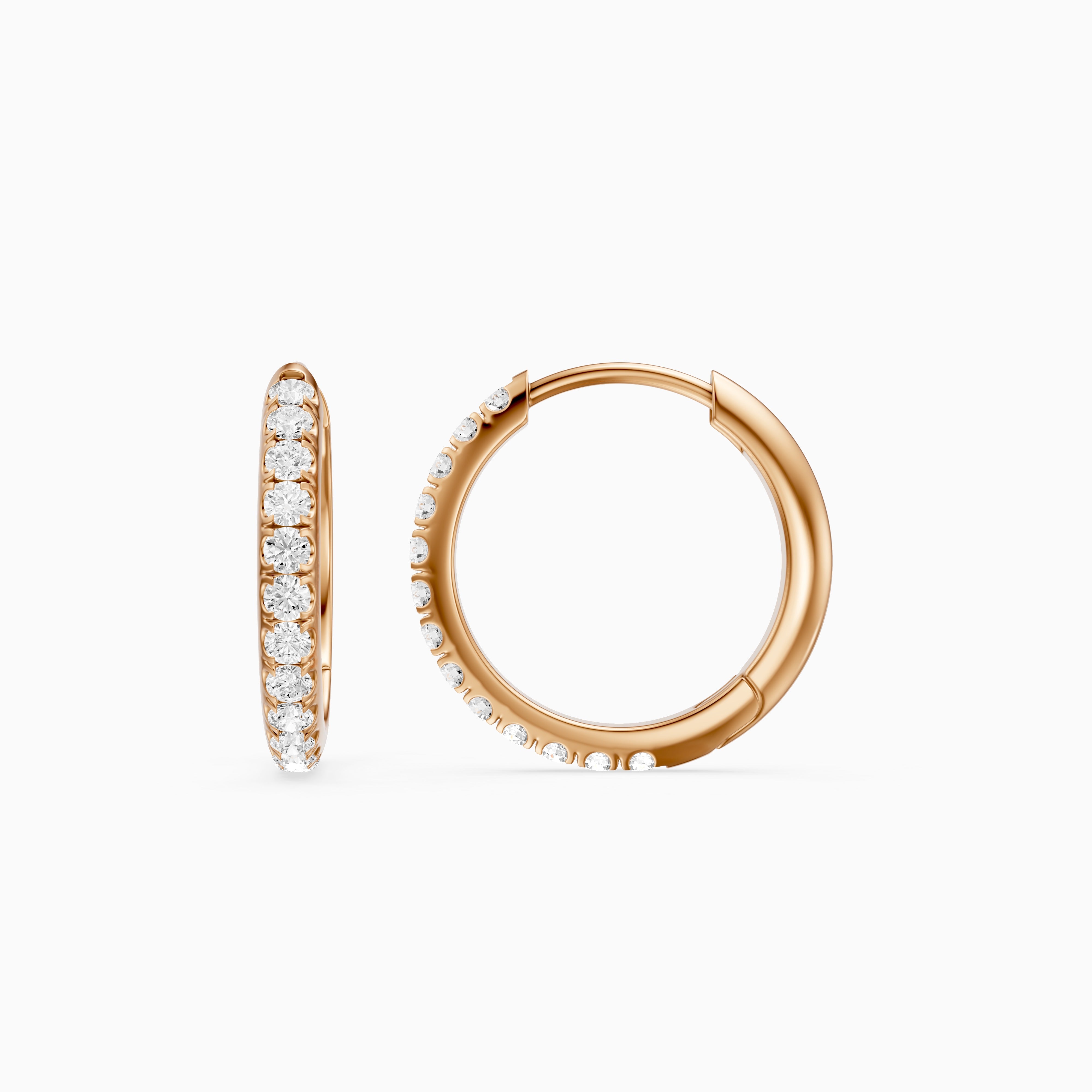 Victoria Round Cut Lab Grown Diamond Huggie Hoop Earrings