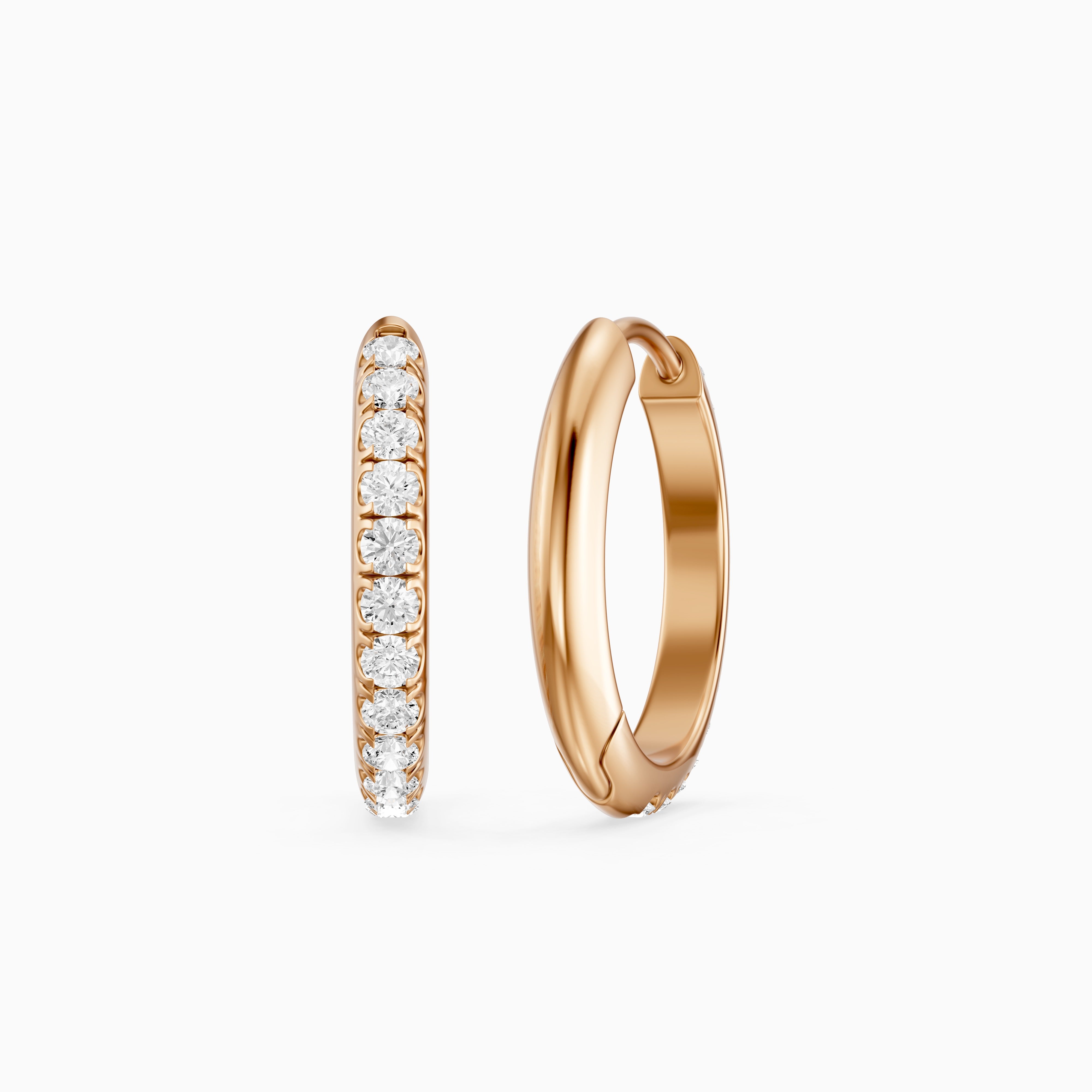 Victoria Round Cut Lab Grown Diamond Huggie Hoop Earrings