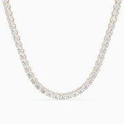 Violet Round Brilliant Lab Grown Diamond Tennis Necklace