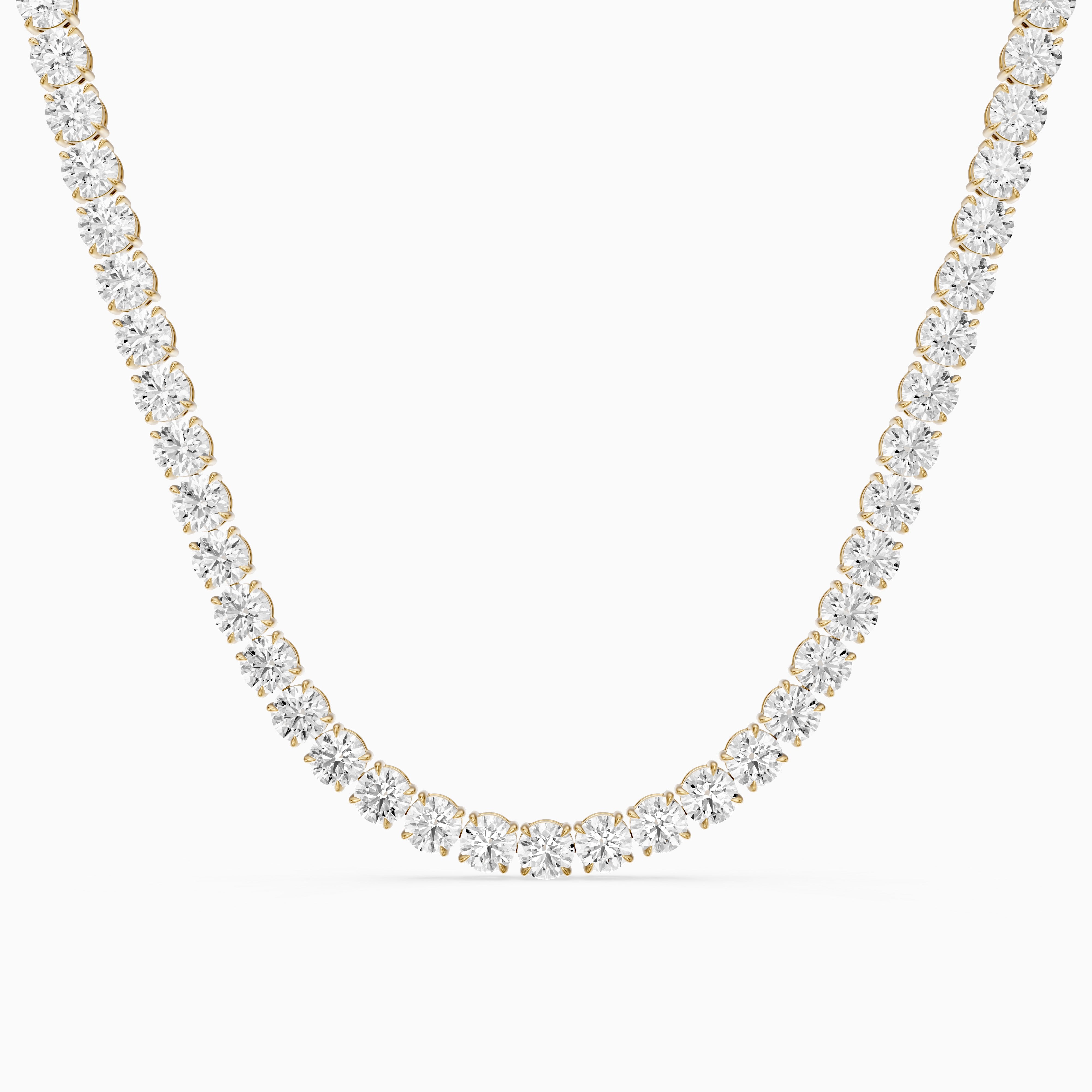 Violet Round Brilliant Lab Grown Diamond Tennis Necklace