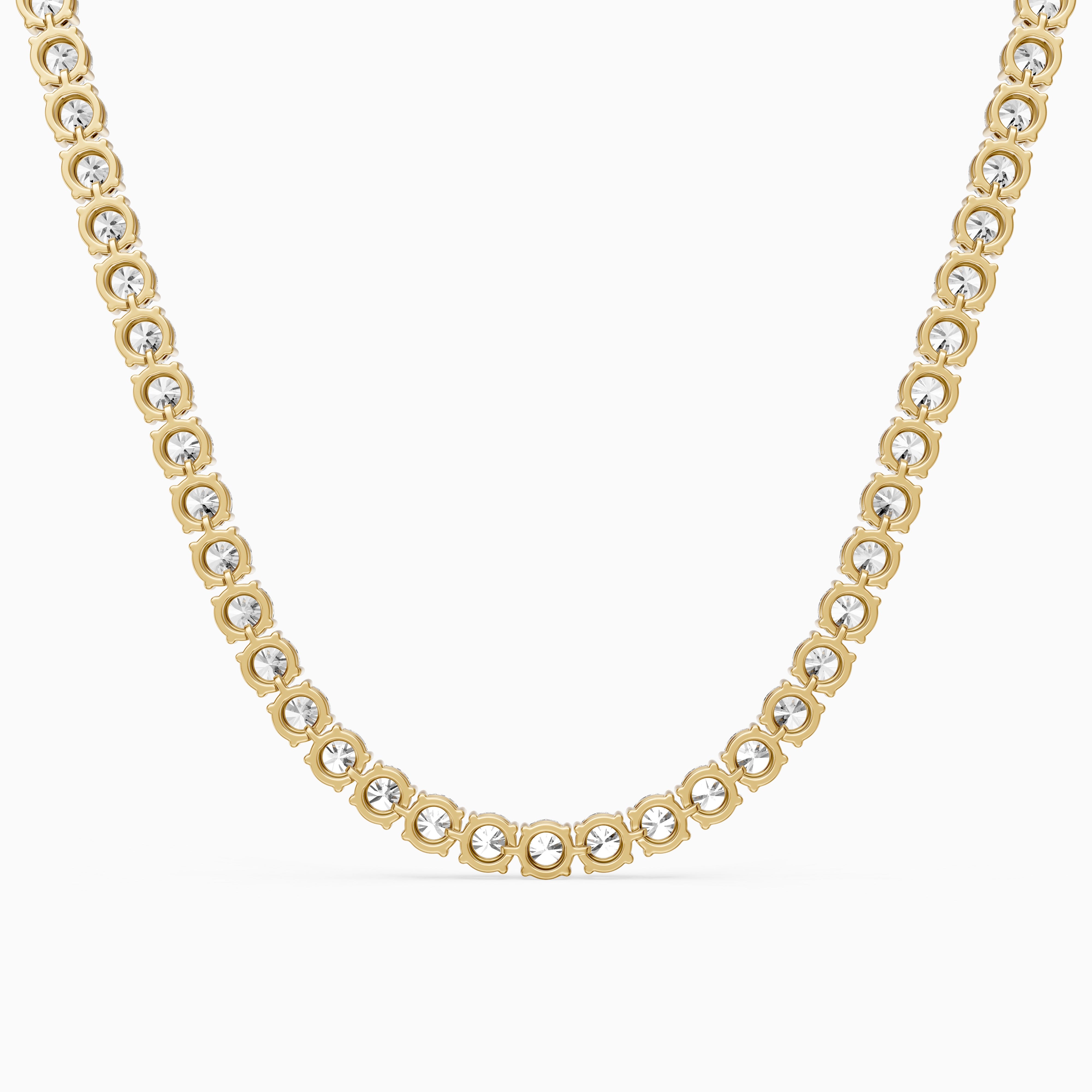 Violet Round Brilliant Lab Grown Diamond Tennis Necklace