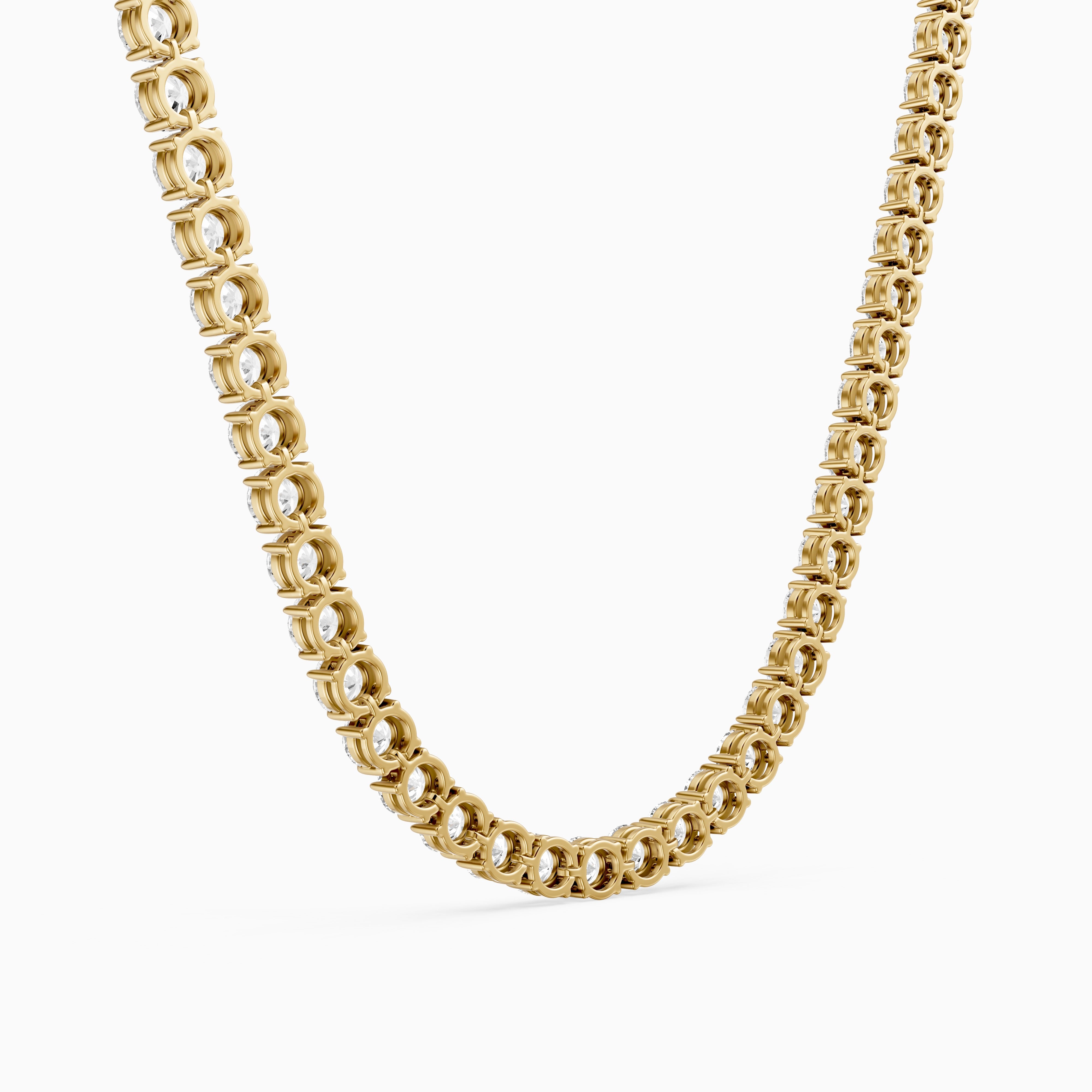Violet Round Brilliant Lab Grown Diamond Tennis Necklace