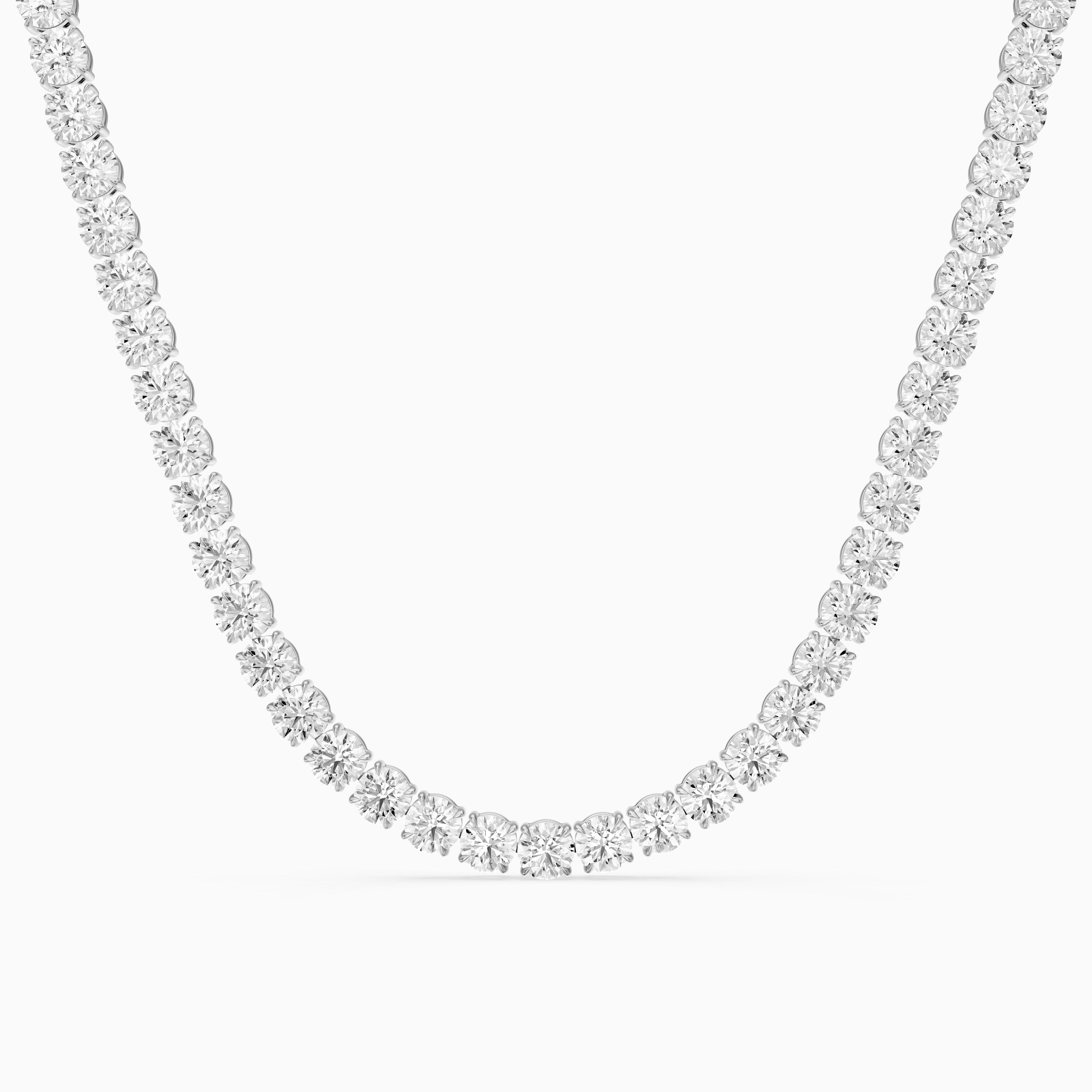 Violet Round Brilliant Lab Grown Diamond Tennis Necklace