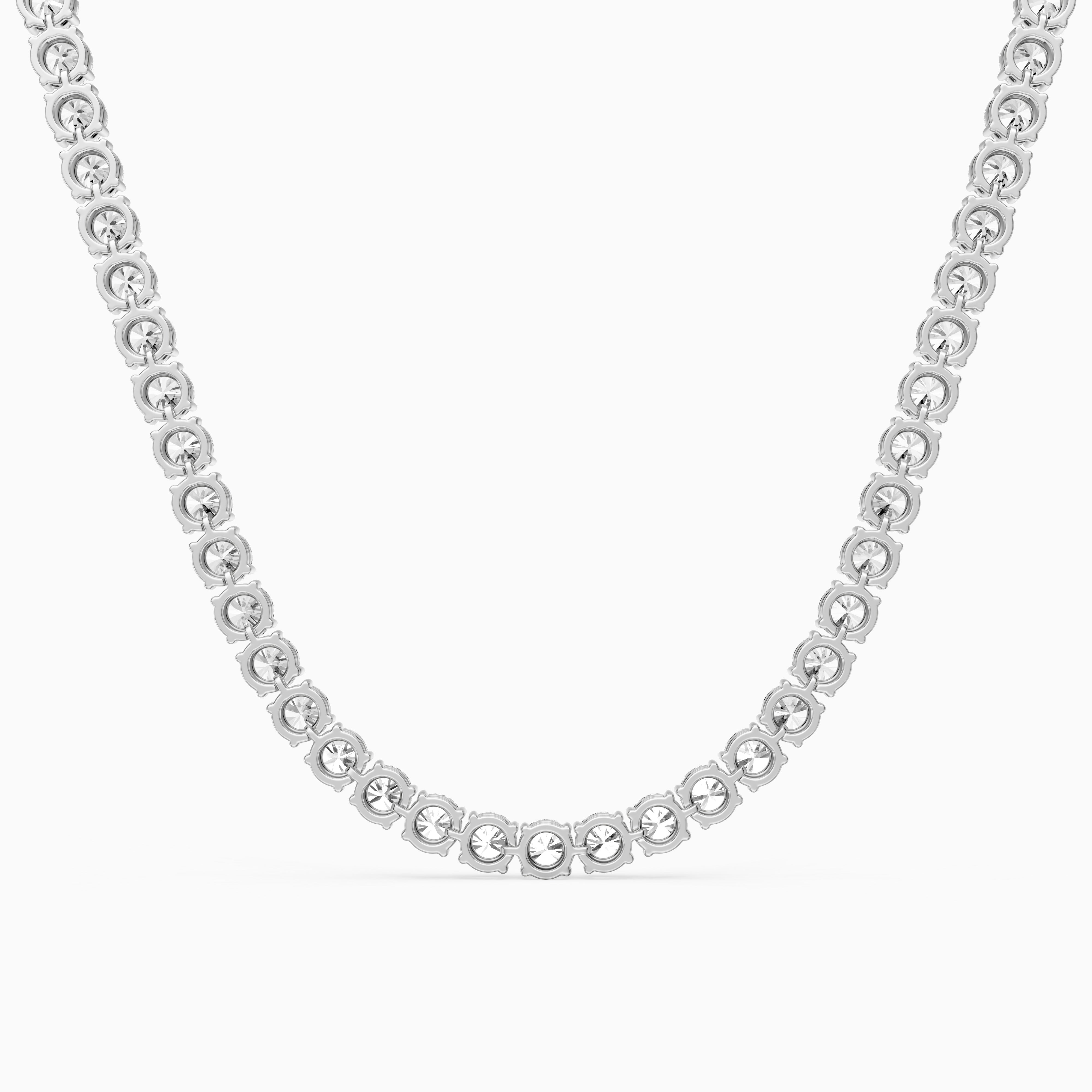 Violet Round Brilliant Lab Grown Diamond Tennis Necklace