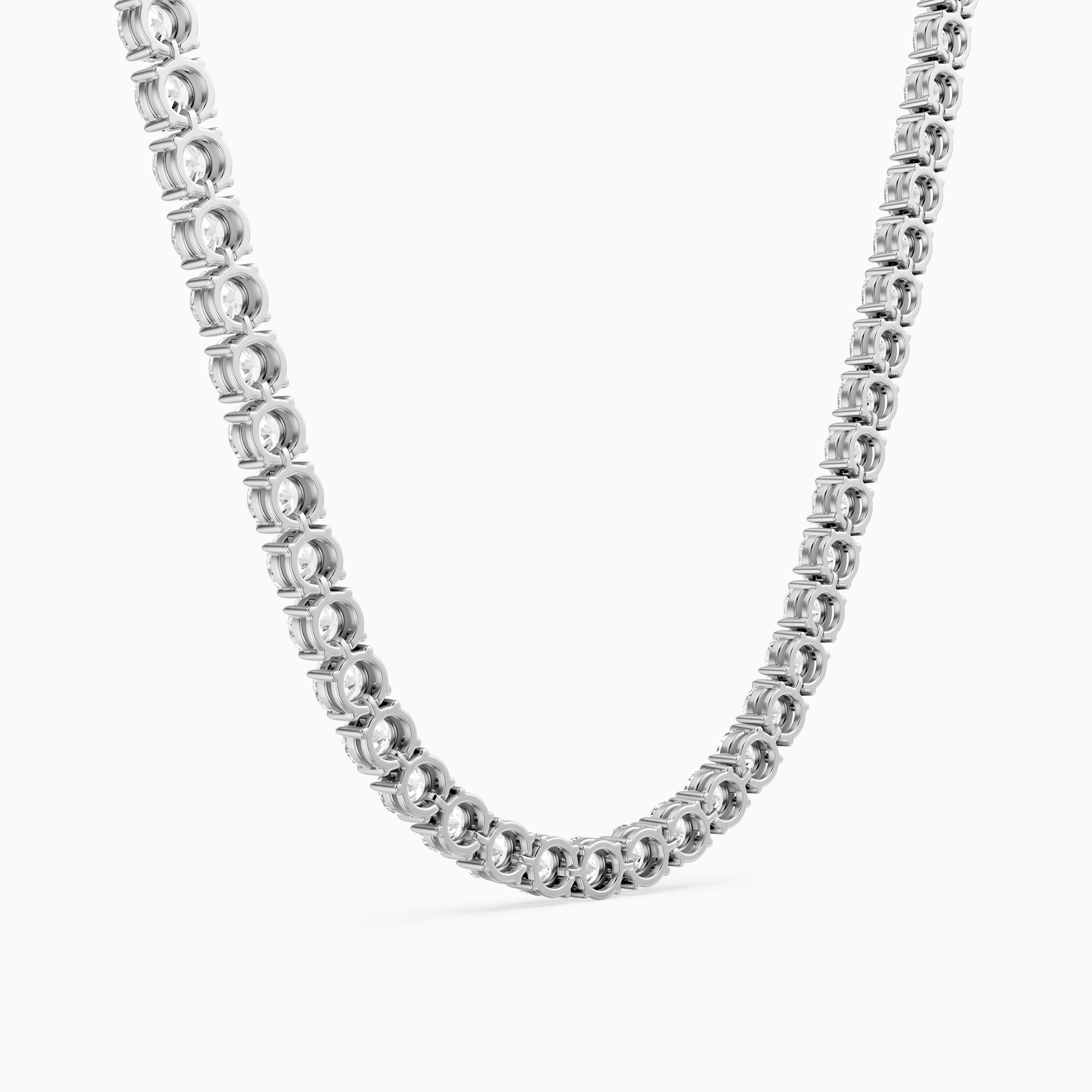 Violet Round Brilliant Lab Grown Diamond Tennis Necklace