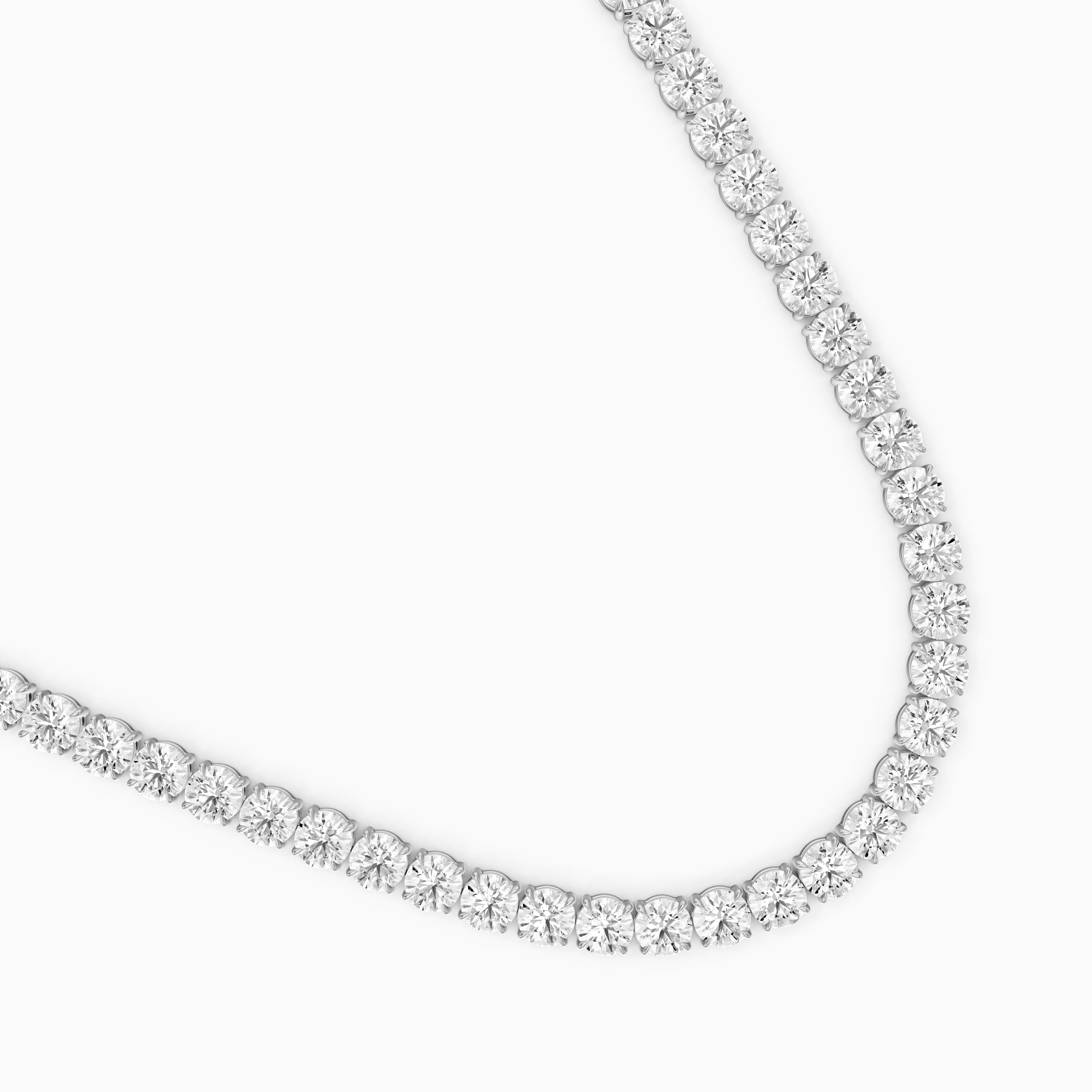 Violet Round Brilliant Lab Grown Diamond Tennis Necklace