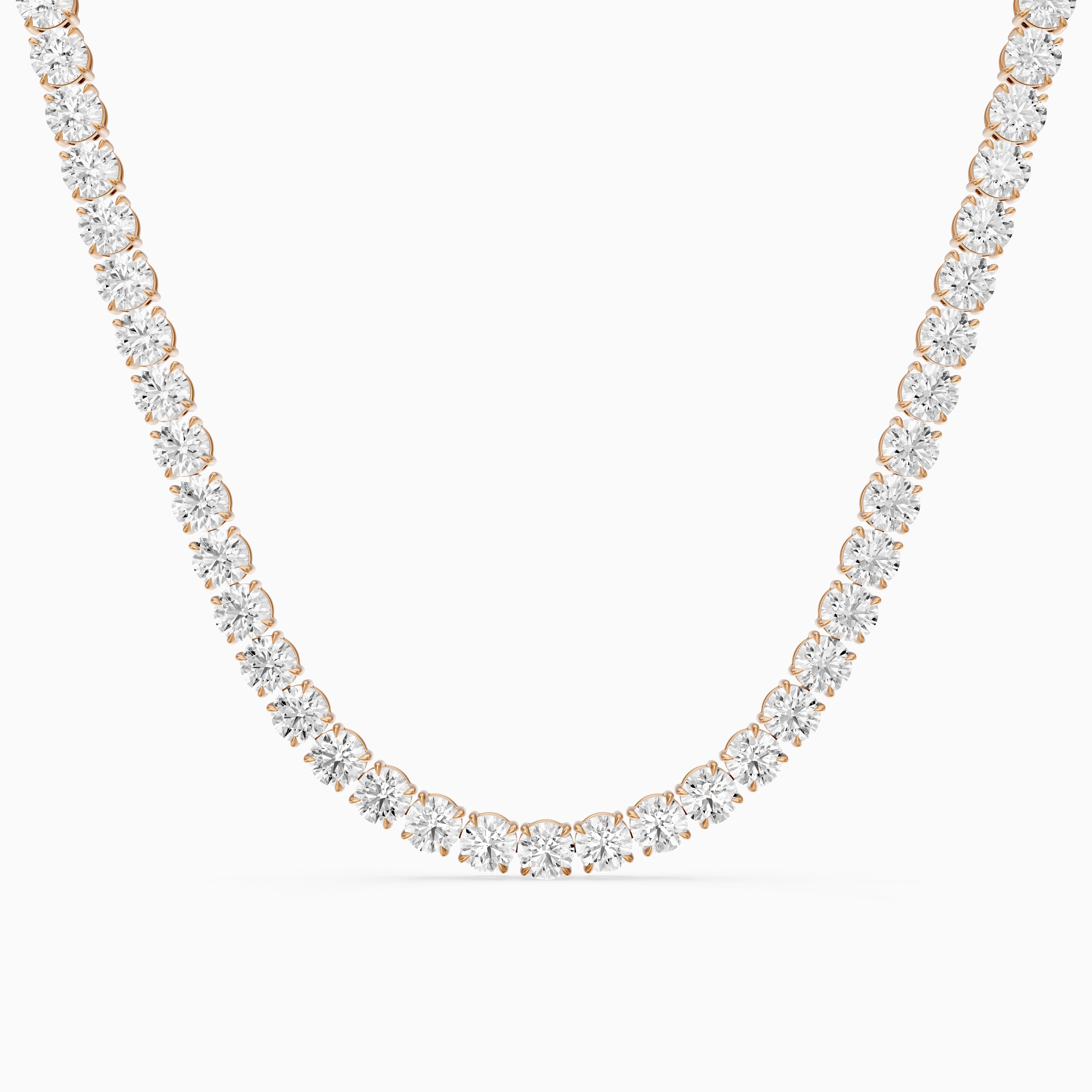 Violet Round Brilliant Lab Grown Diamond Tennis Necklace