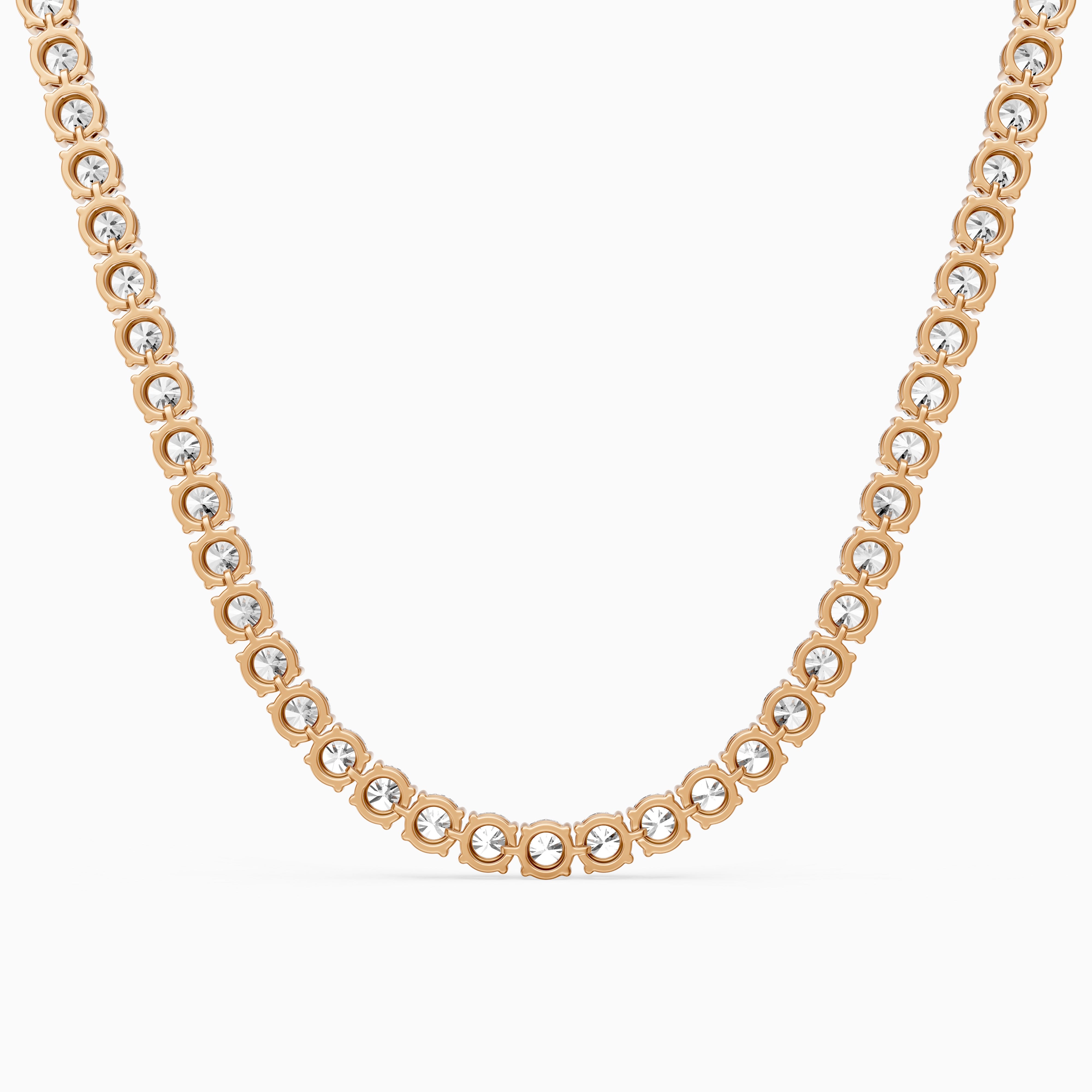 Violet Round Brilliant Lab Grown Diamond Tennis Necklace