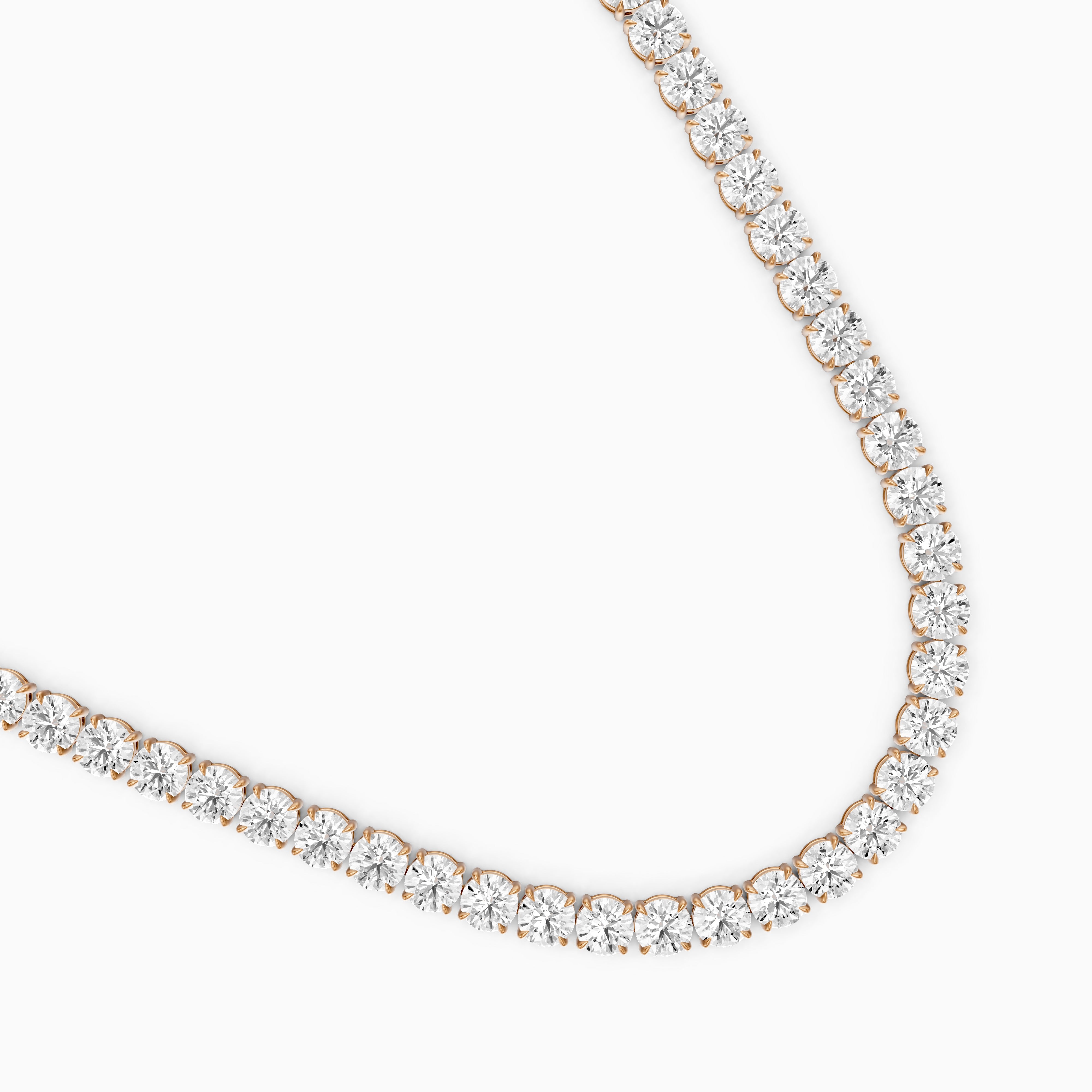 Violet Round Brilliant Lab Grown Diamond Tennis Necklace
