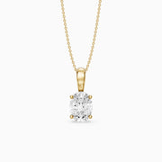 Rose Oval Cut Lab Grown Diamond Solitaire Pendant