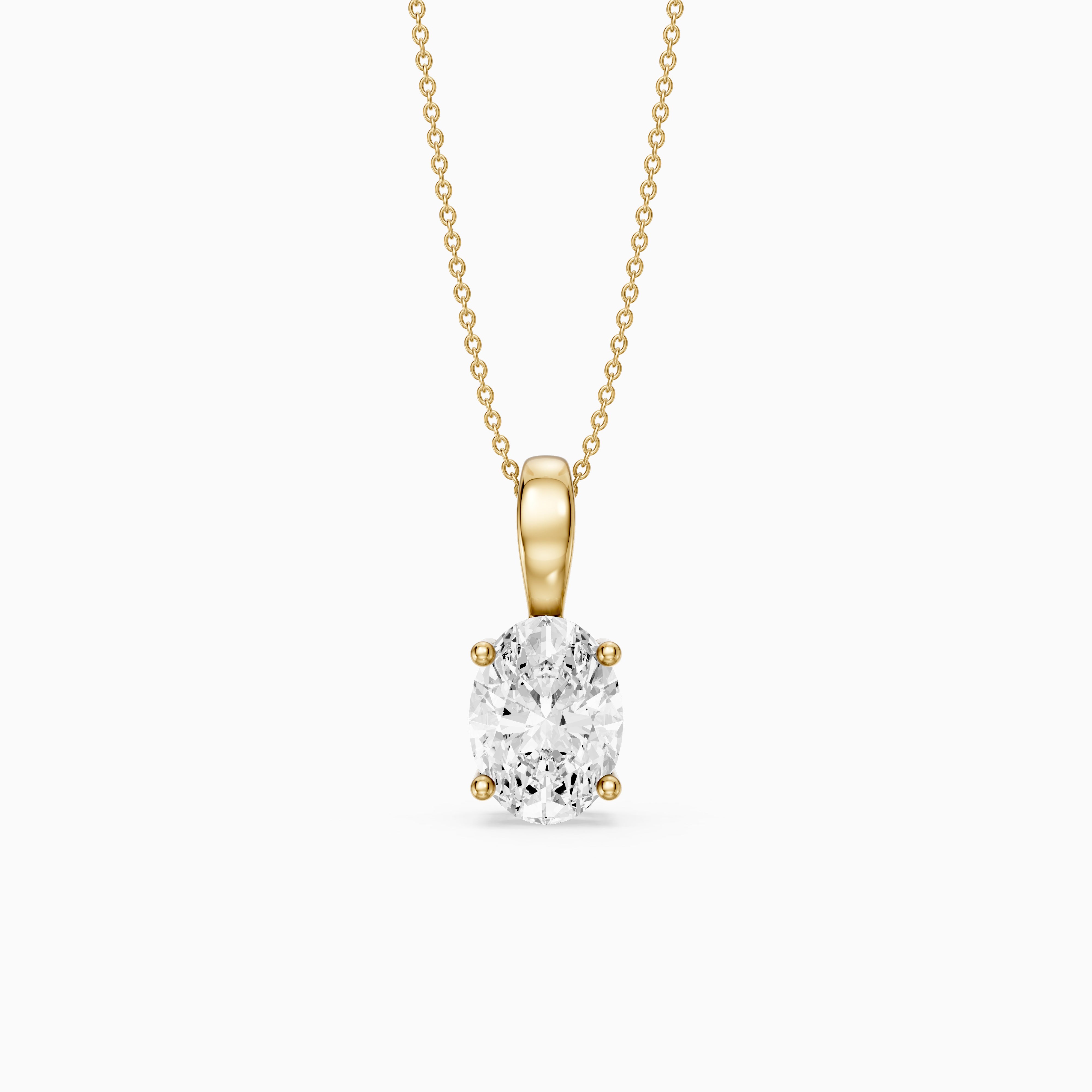 Rose Oval Cut Lab Grown Diamond Solitaire Pendant