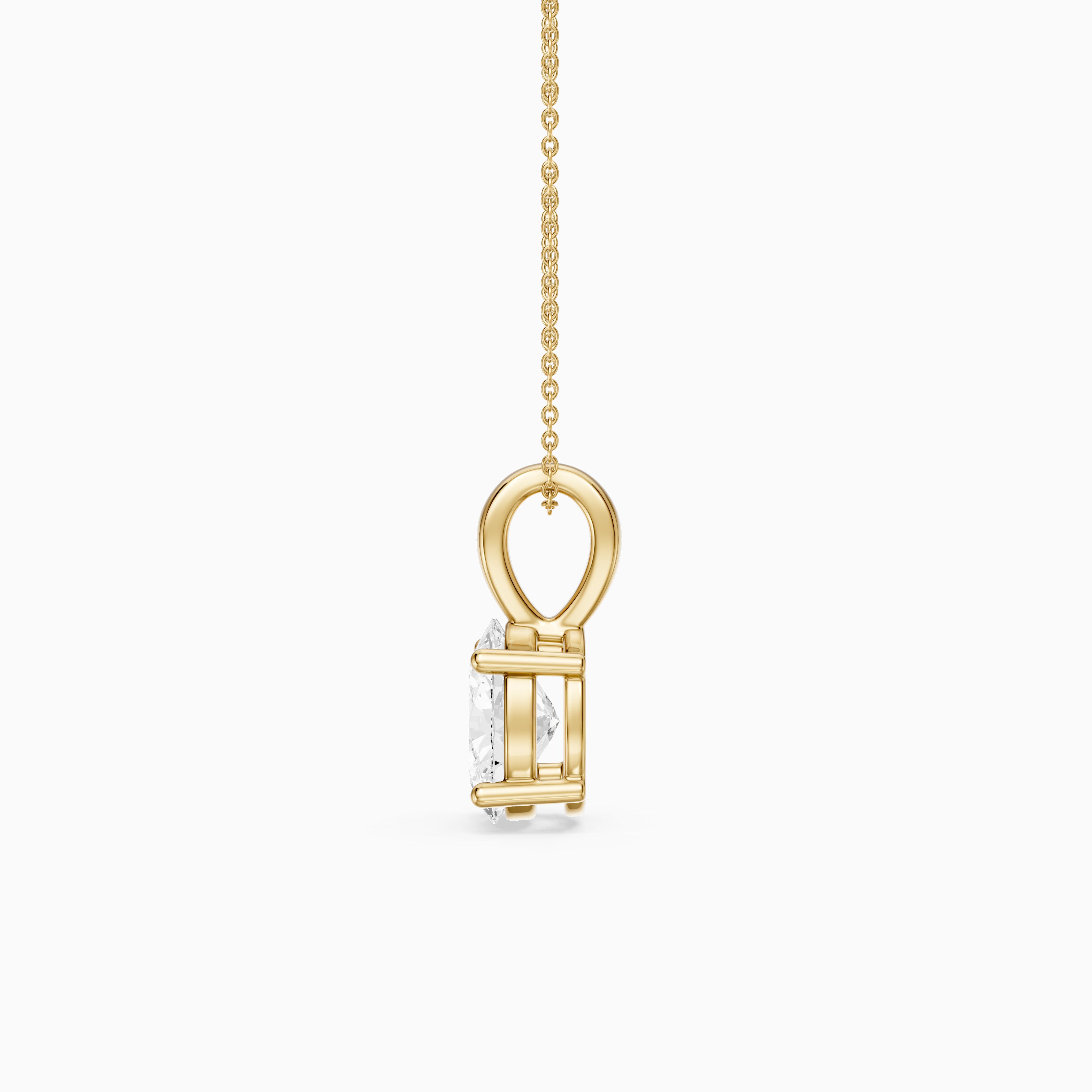 Rose Oval Cut Lab Grown Diamond Solitaire Pendant