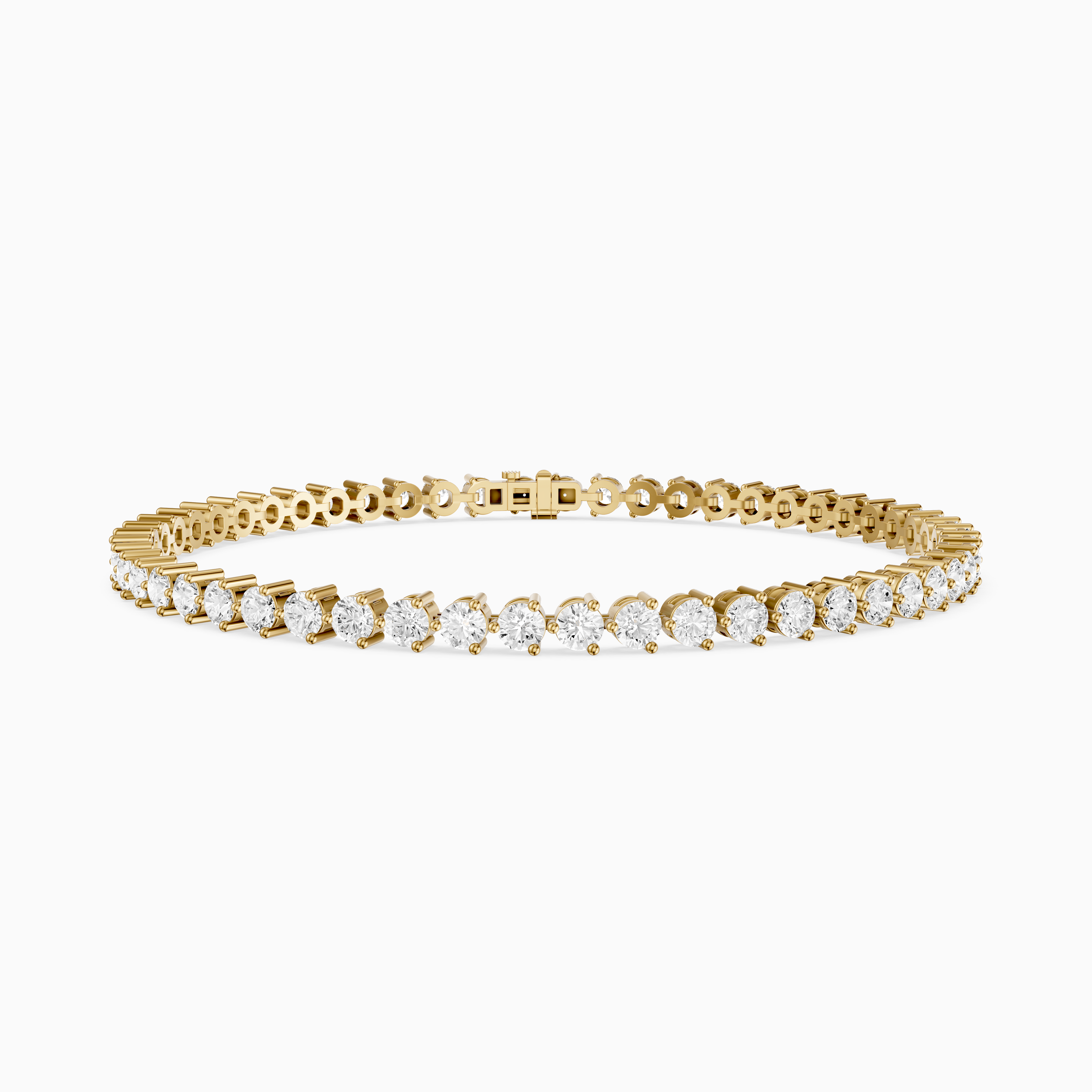 Alice Round Cut Lab Grown Diamond Three Prong Tennis Bracelet