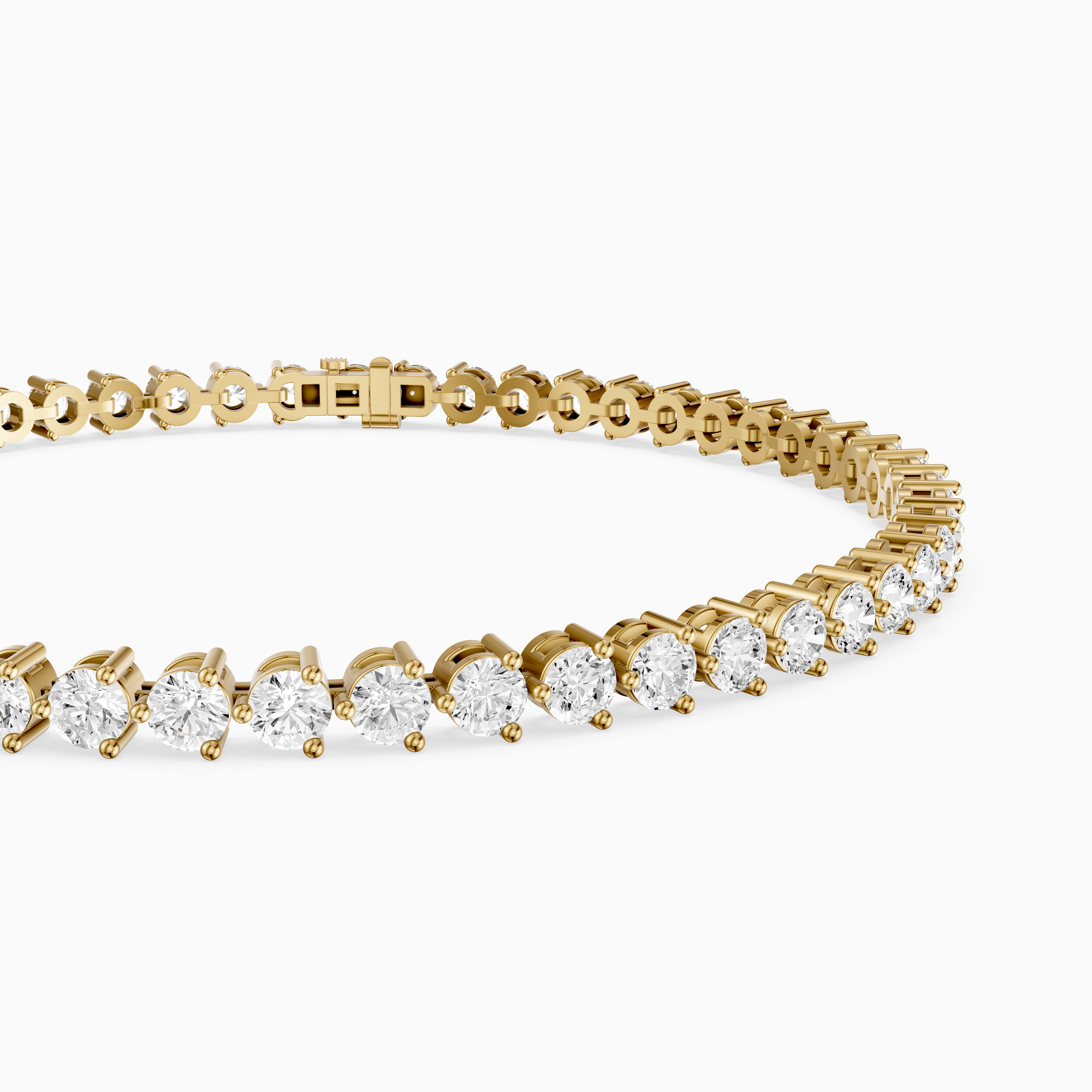 Alice Round Cut Lab Grown Diamond Three Prong Tennis Bracelet