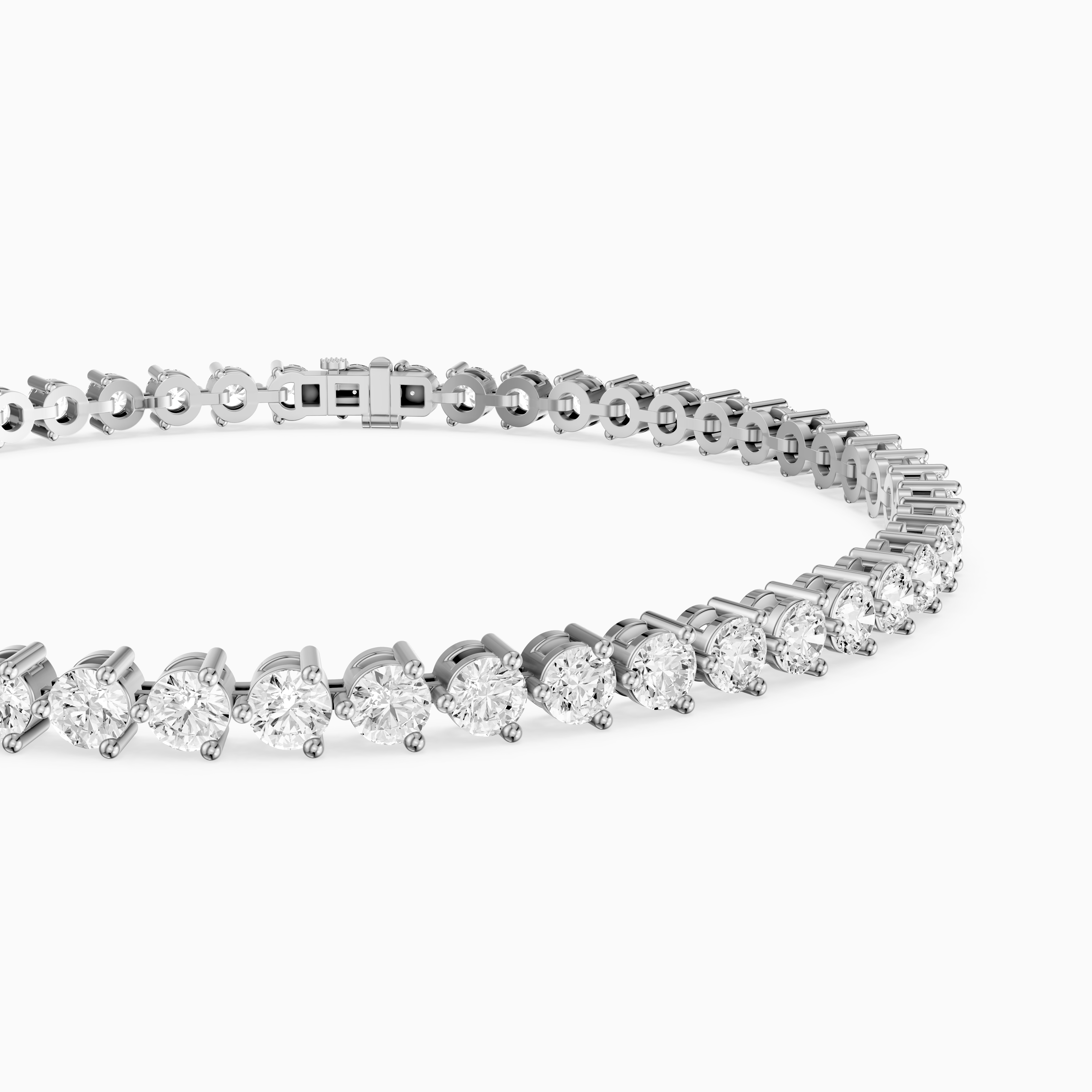 Alice Round Cut Lab Grown Diamond Three Prong Tennis Bracelet